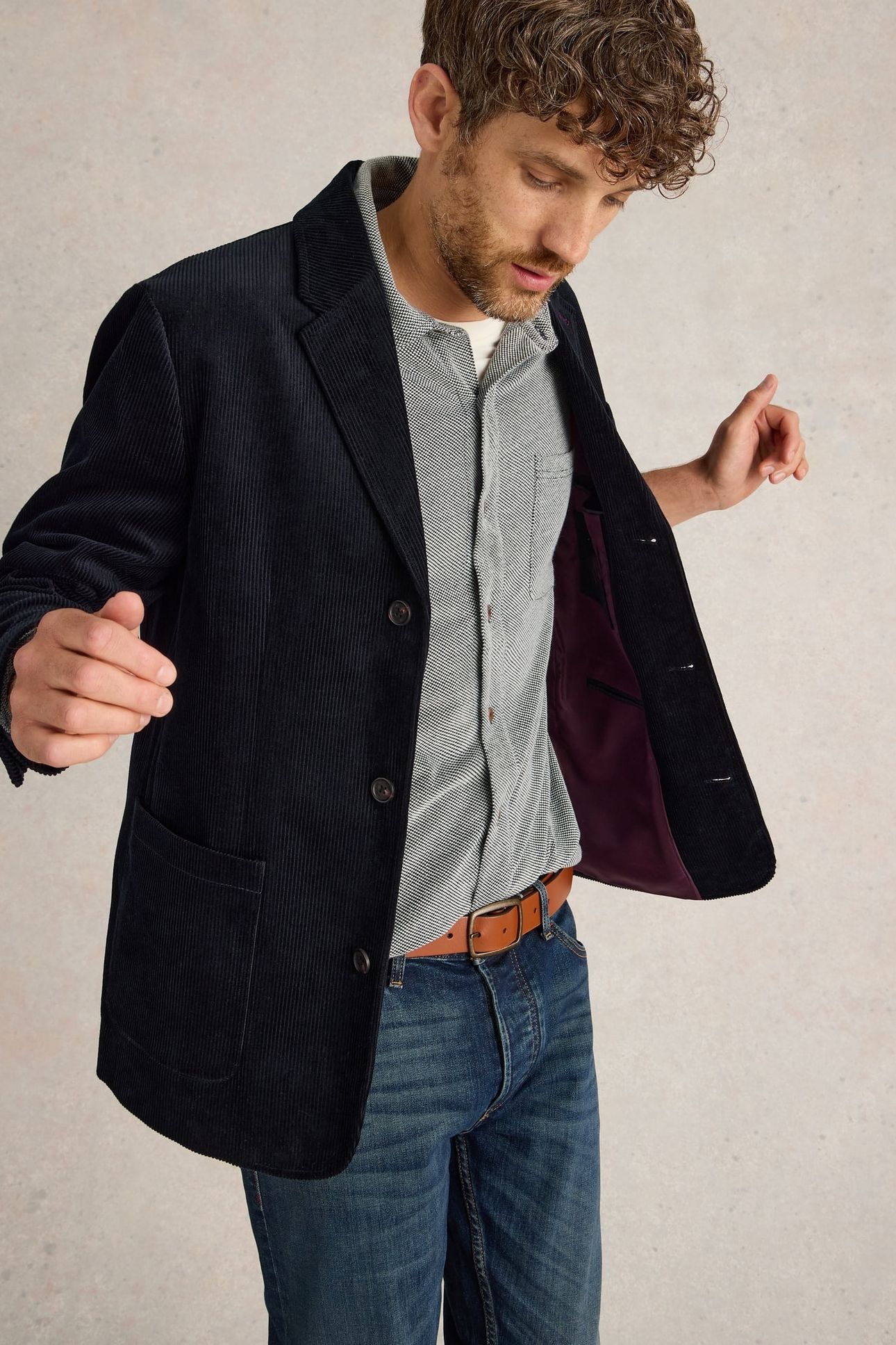KIRKBY CORD BLAZER DARK NAVY 2
