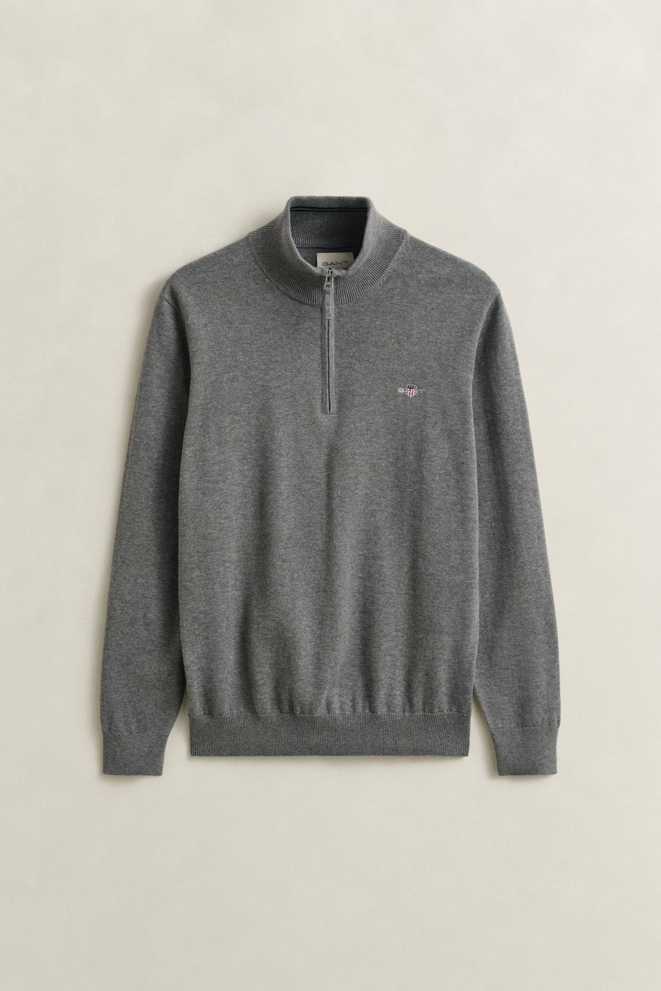 CLASSIC COTTON HALF ZIP DARK GREY MELANGE 4