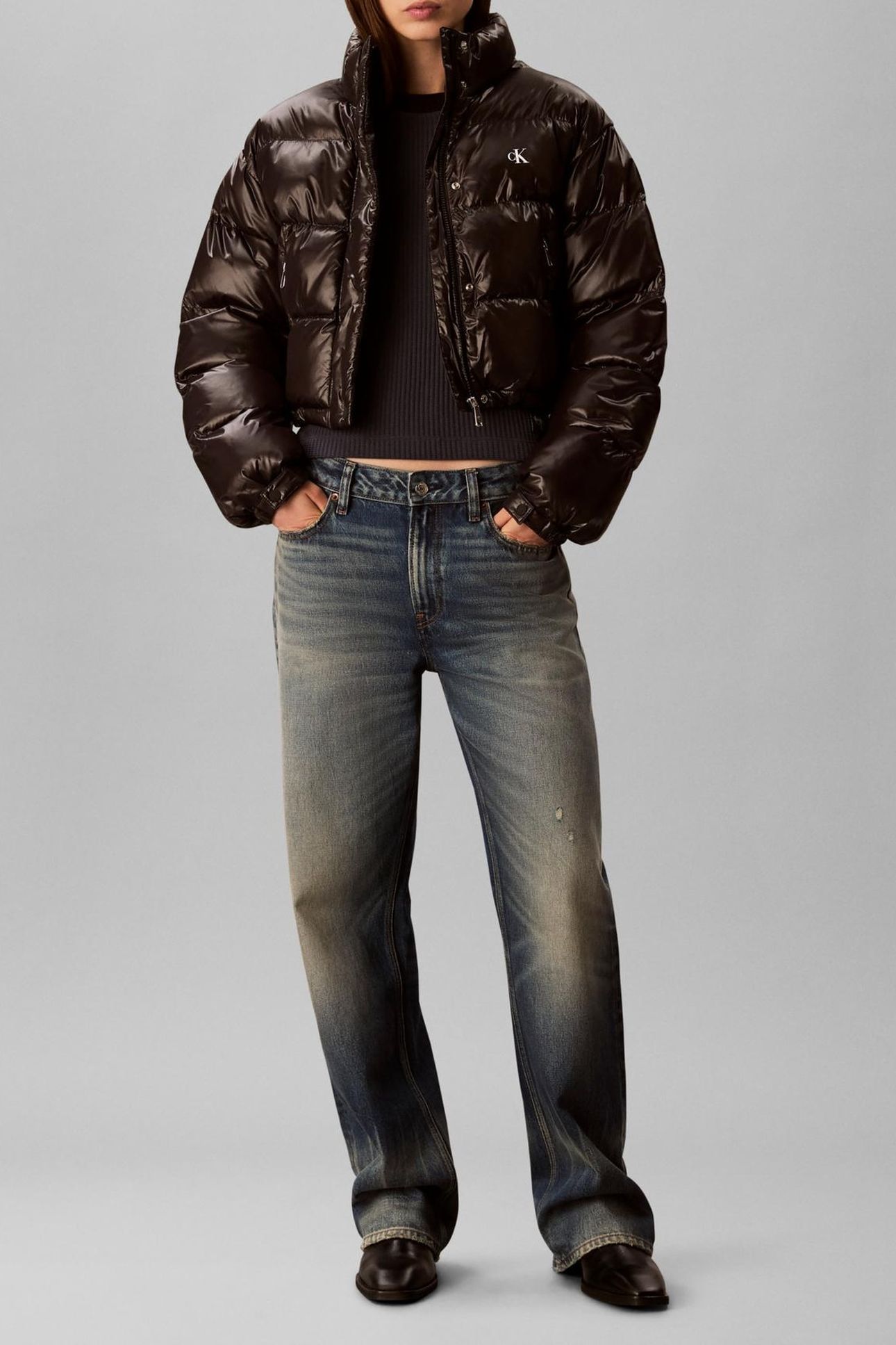 SHINE CROP PUFFER JACKET BLACK 3