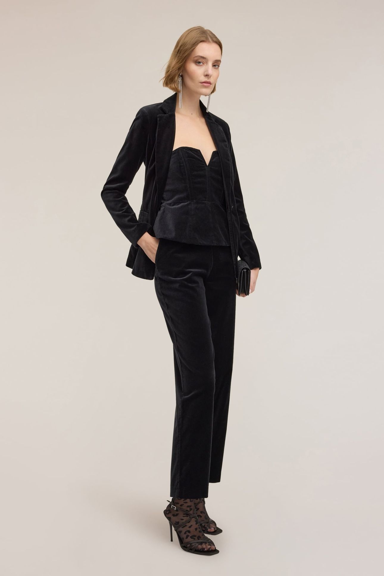 SMOOTH VELVET PANTS BLACK 1