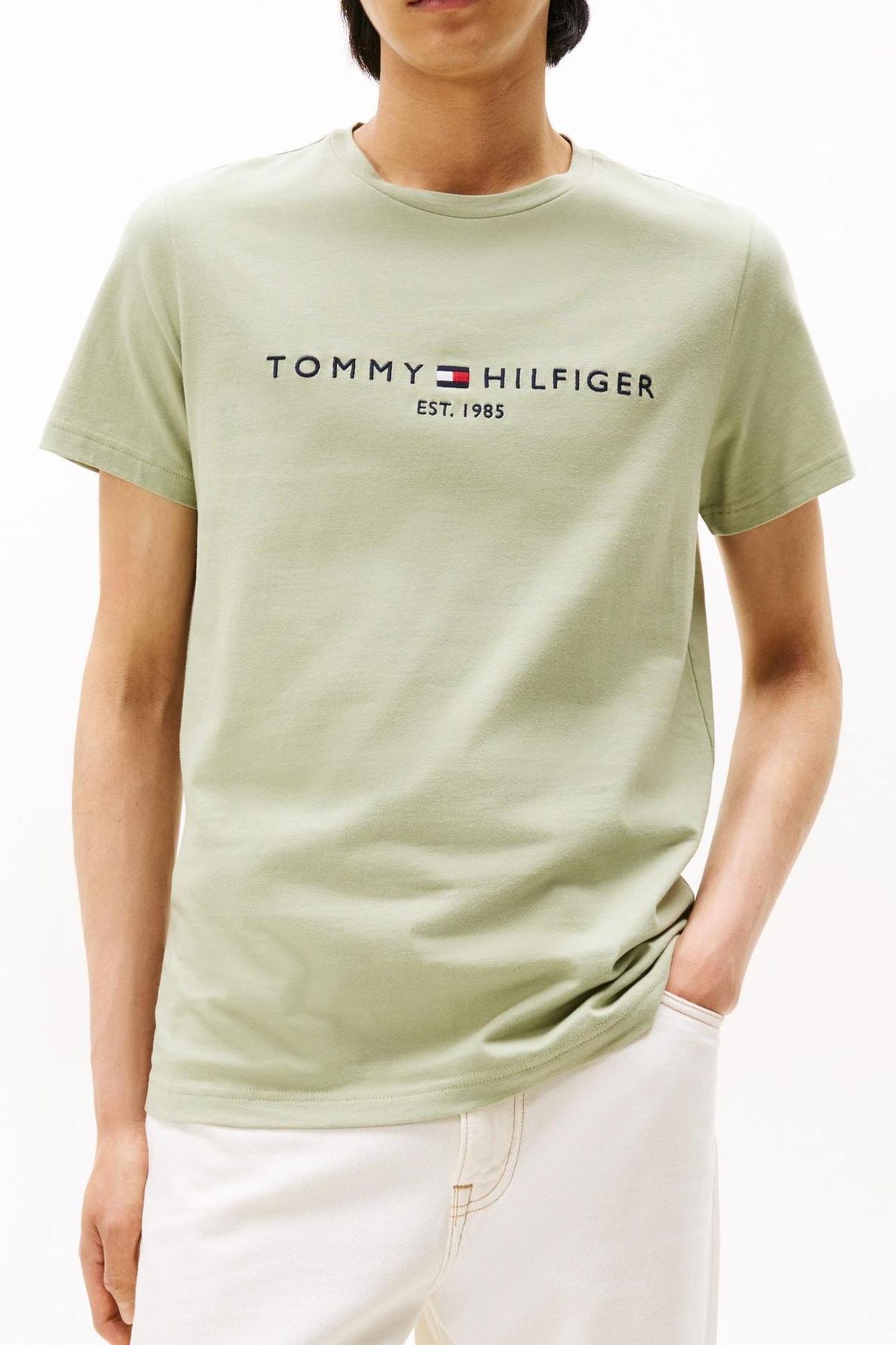 TOMMY LOGO TEE EARTH SAGE 1