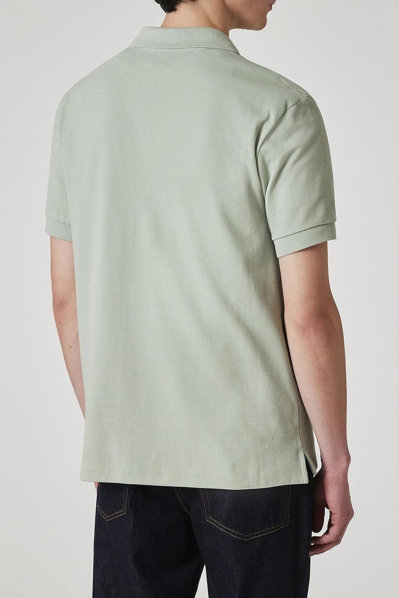 MENS REG FIT SS POLO SHIRT ZEBRA PASTEL GREEN 3