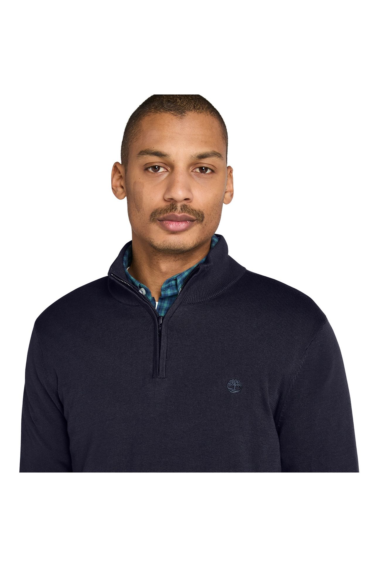 WILLIAMS RIVER COTTON YD 1/4 ZIP SWEATER DARK SAPPHIRE/DARK 4