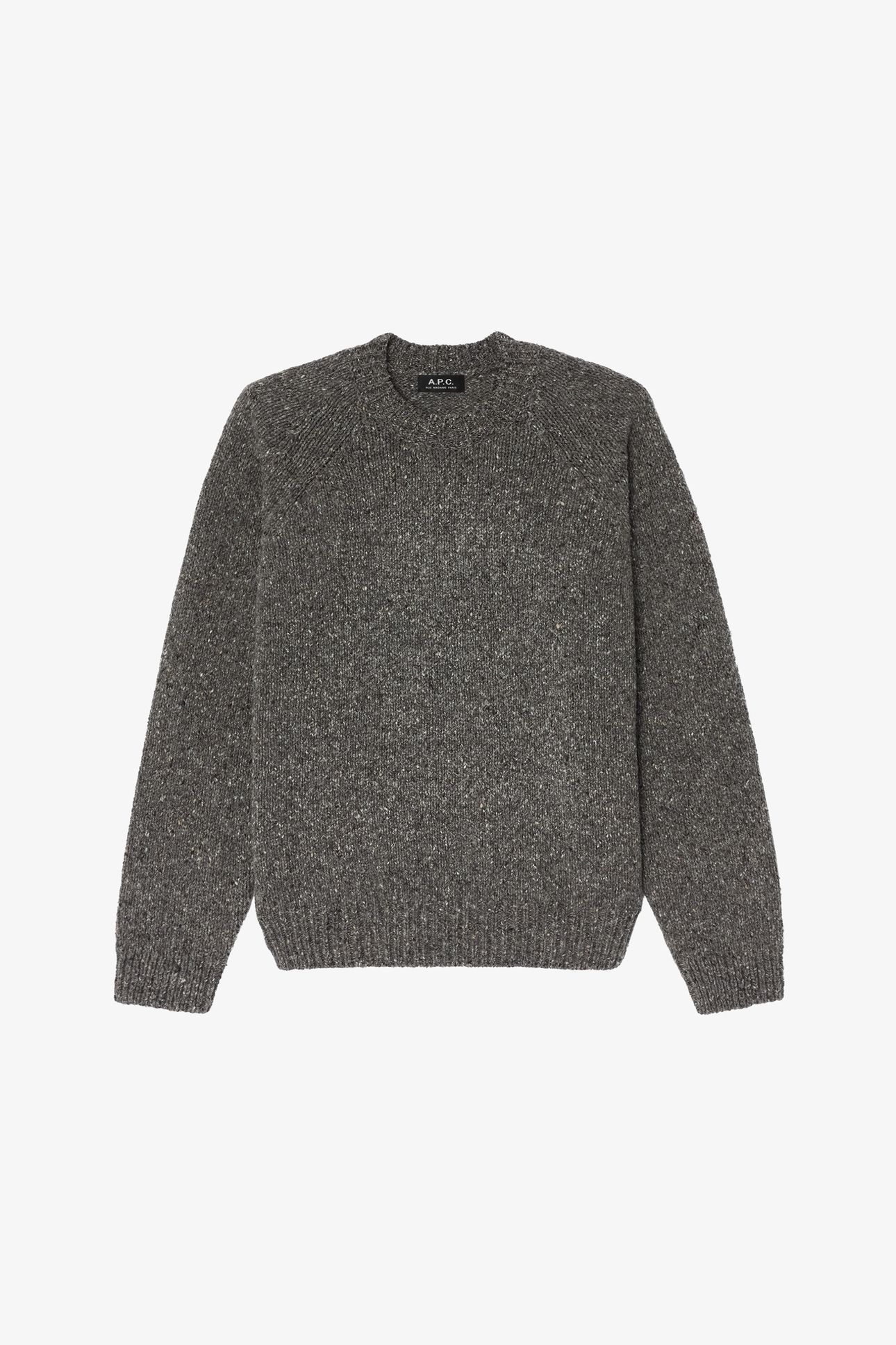 UNISEX SWEATER CREW NECK HEATHERED GREY 1