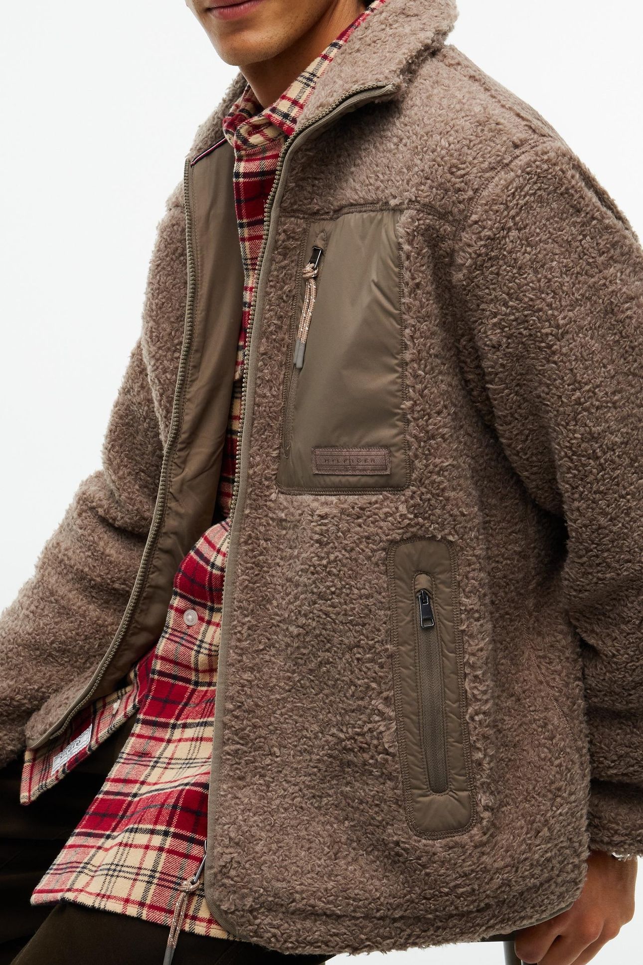 TEDDY FLEECE ZIP THROUGH COASTAL TAUPE 7