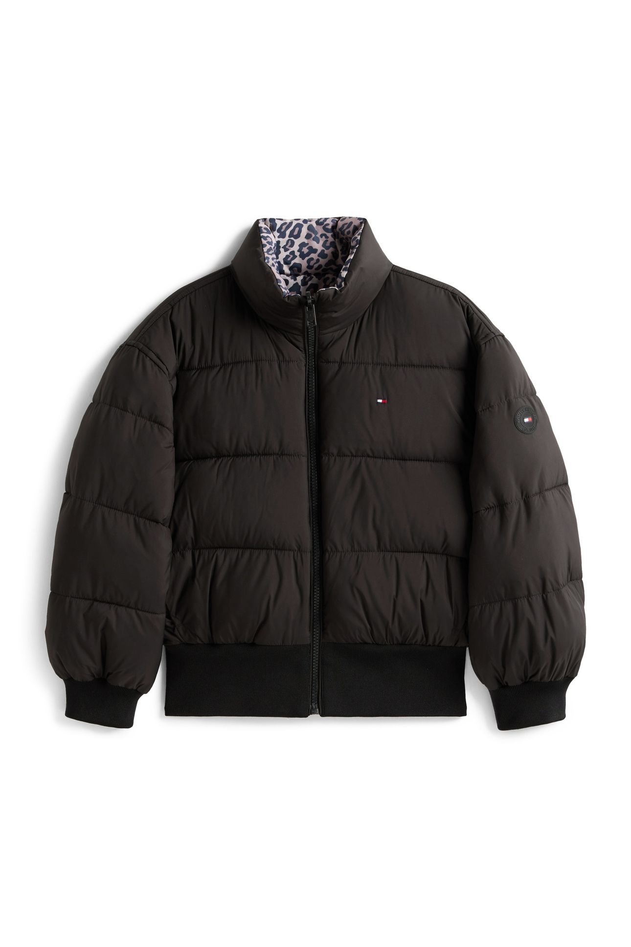 GIRLS REVERSIBLE PUFFER BLACK AOP 5
