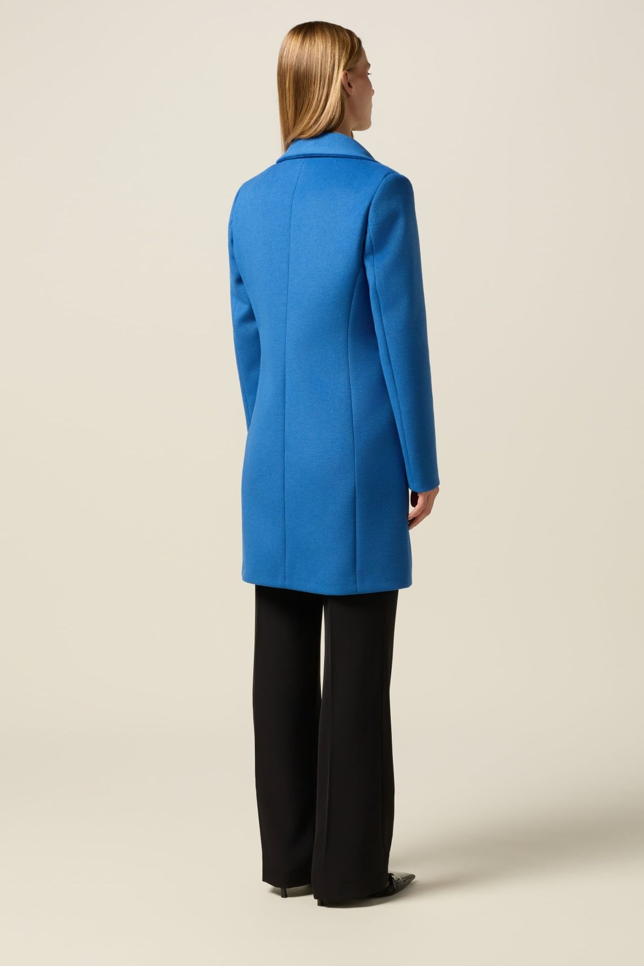 LONG COAT IN DRAP LIGHT BLUE 2