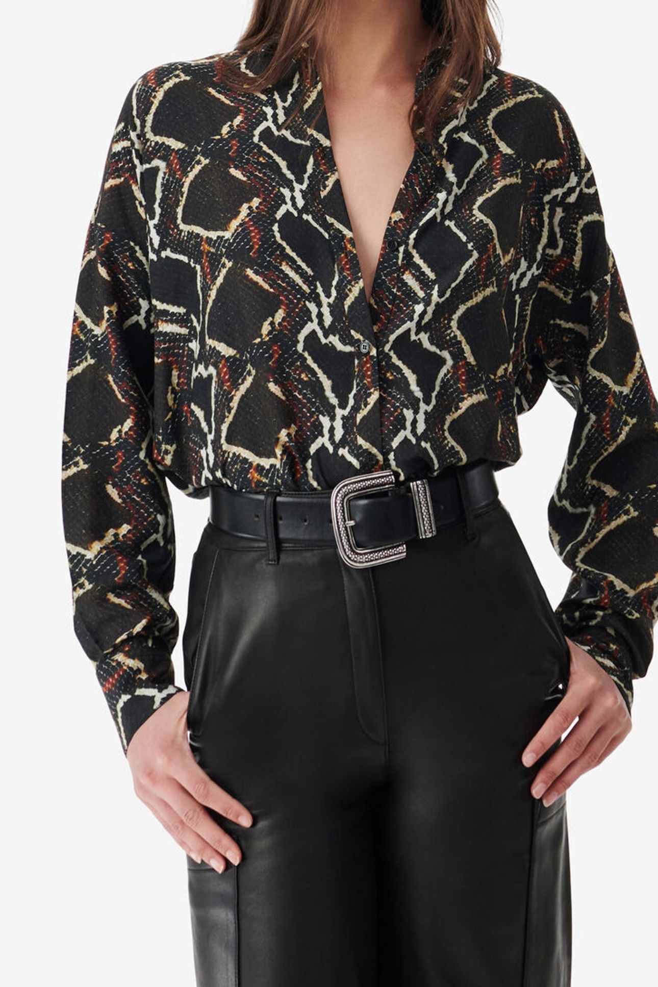 AMBRINE SHIRT BLACK/BROWN 3