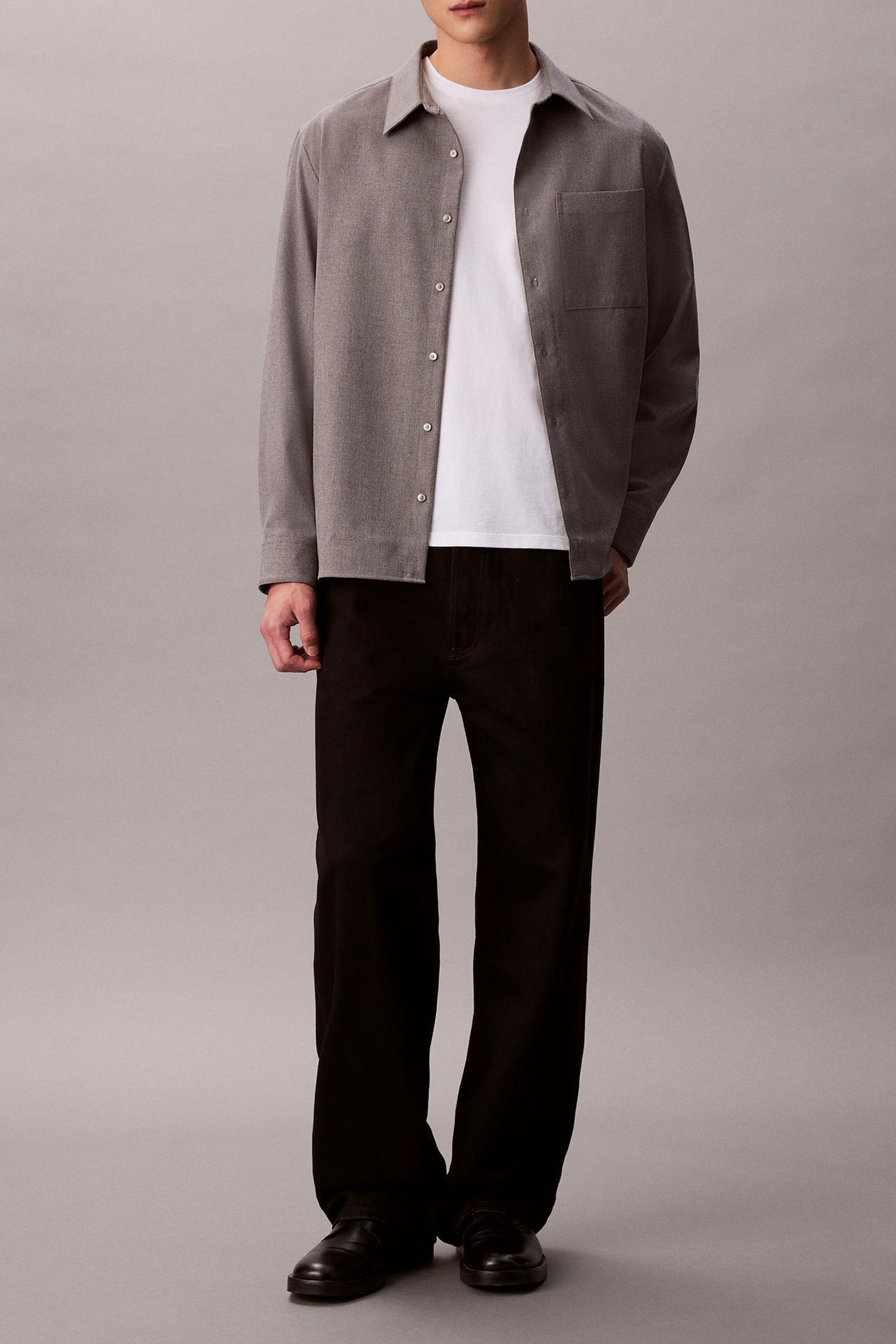 LS SOLID SILK WOOL SHIRT MARBLE GRAY 3