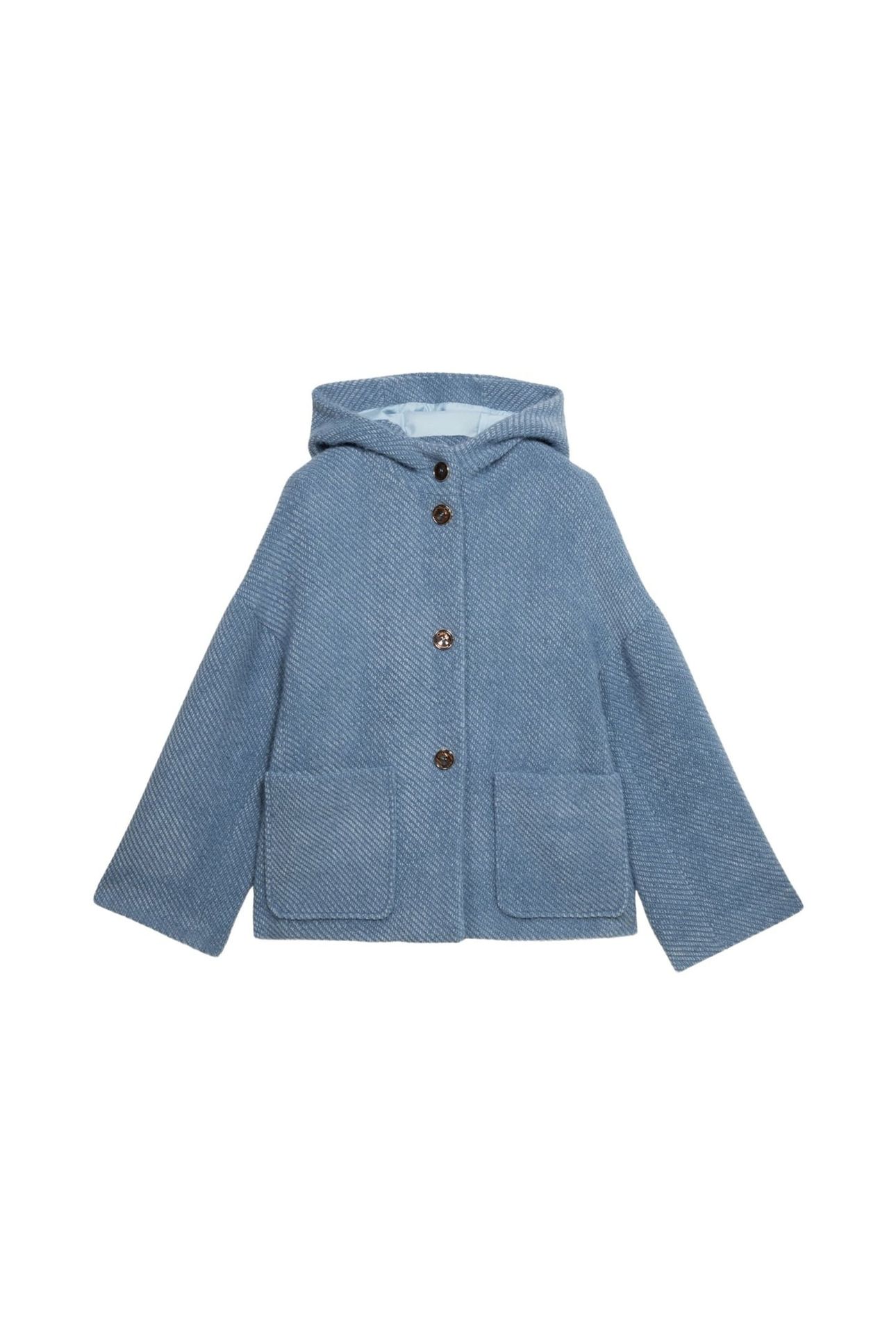 SHORT COAT IN KNITTED FABRIC LIGHT BLUE 7