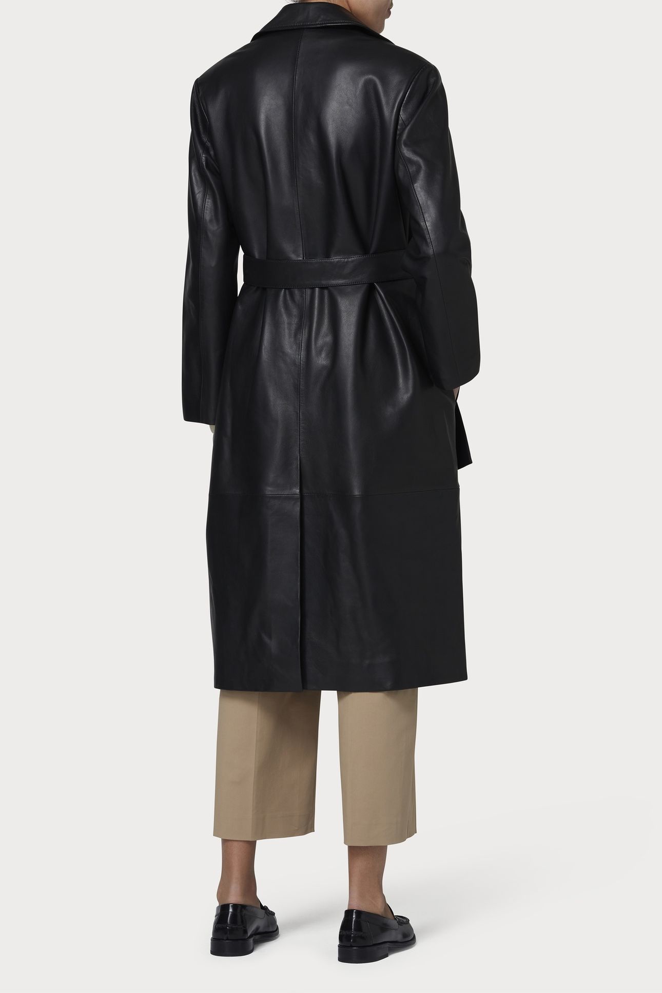 WOMENS COAT LEATHER BLACK 4