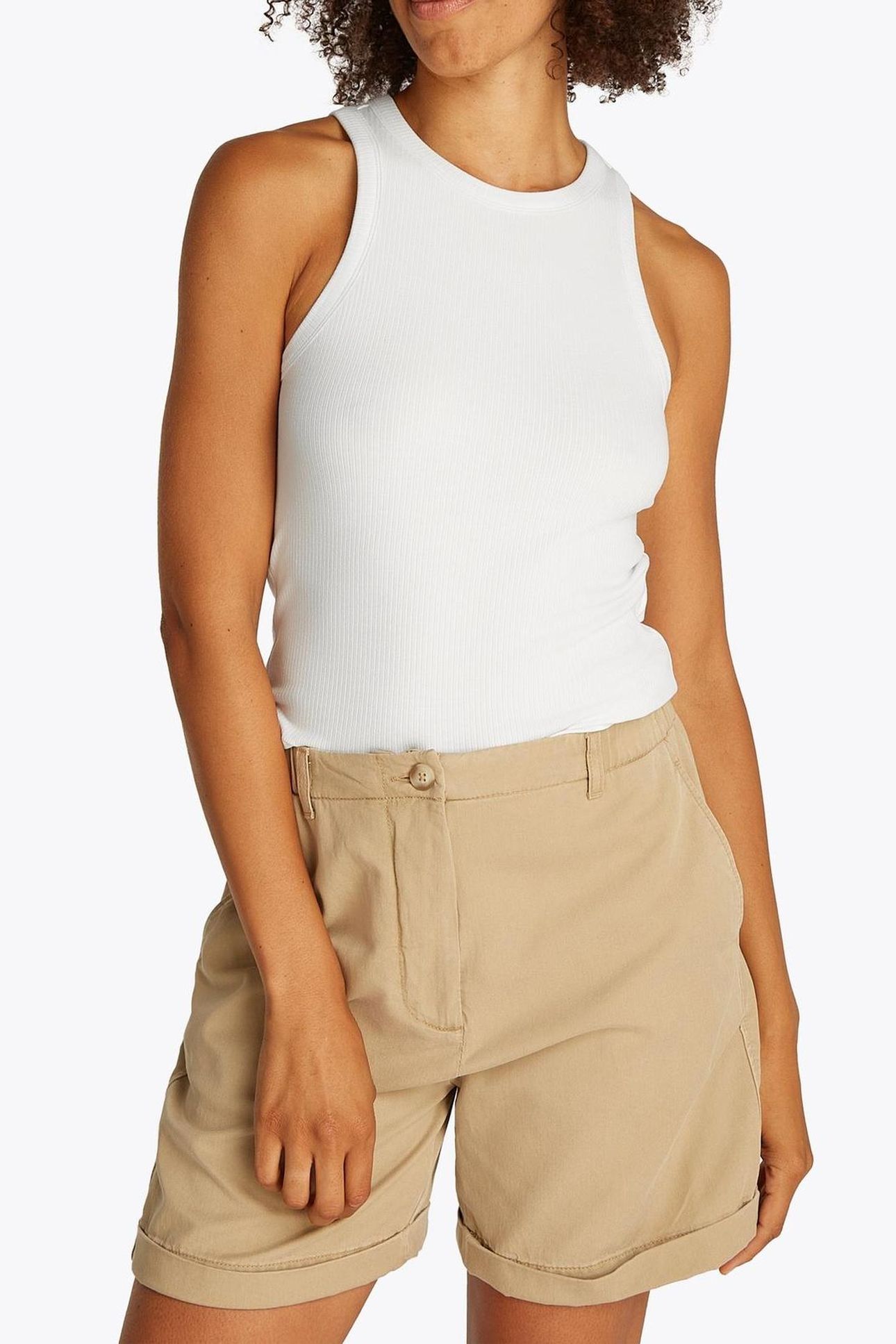 SLIM 5X2 RIB TANK TOP ECRU 1