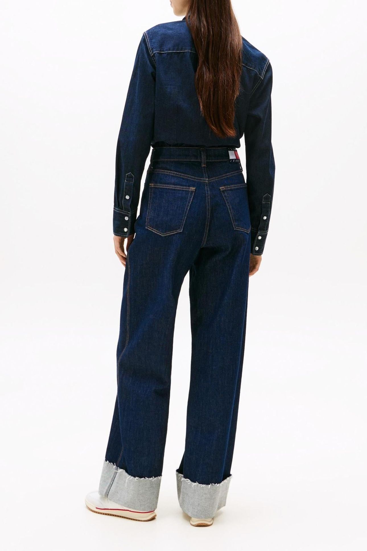 CLAIRE HIGH RISE WIDE TURN UP DENIM DARK 2