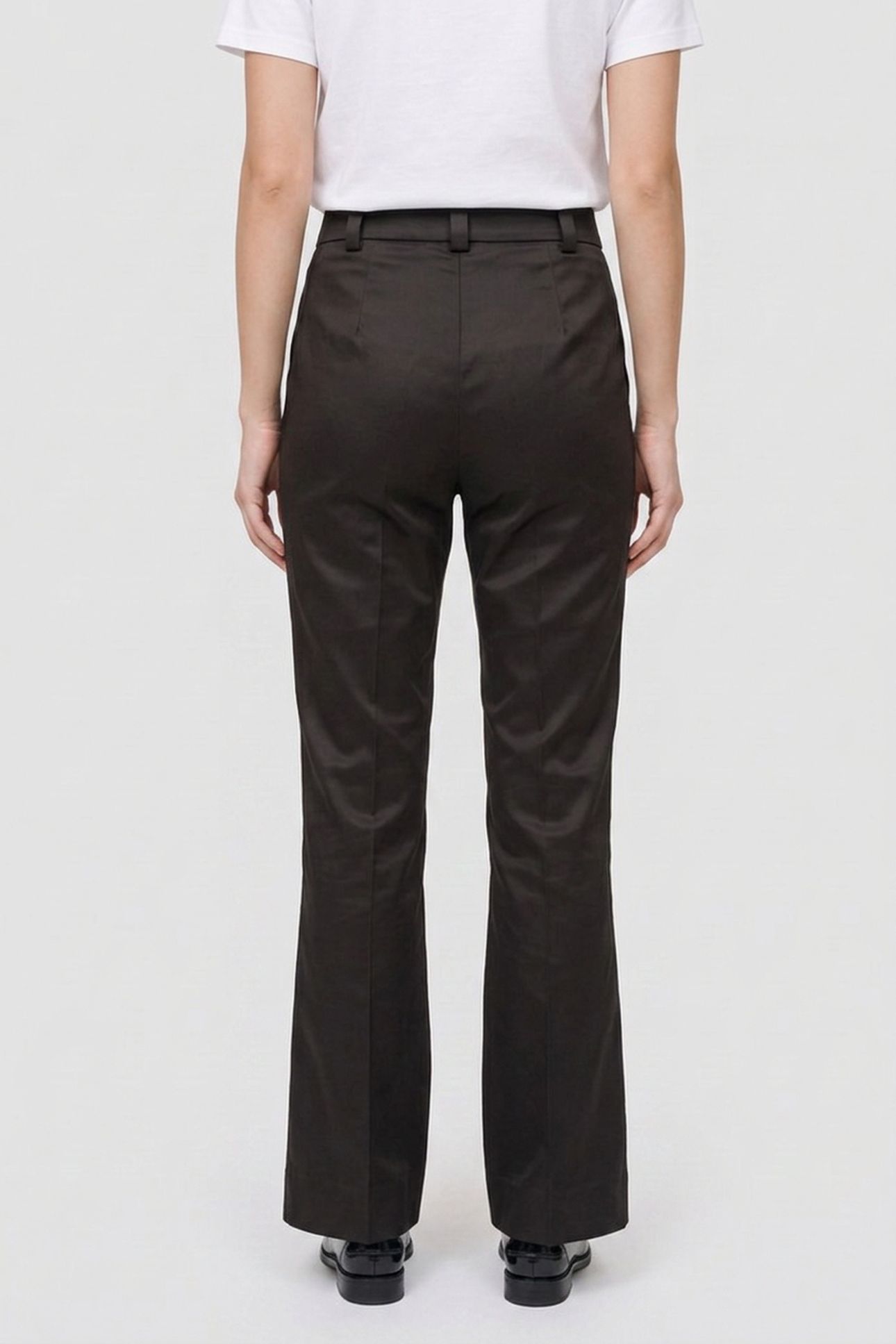 HEART BUTTONS STRETCH SATIN TROUSERS BLACK 2
