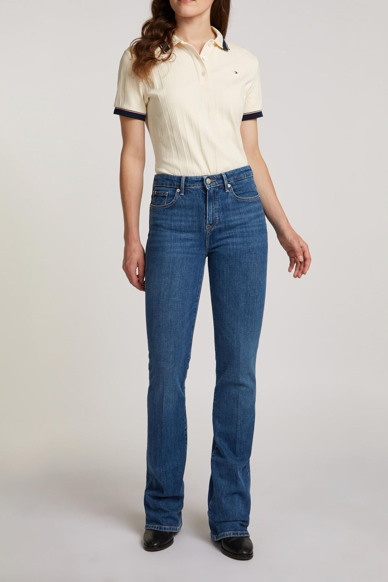BOOTCUT MID RISE MID BLUE 1