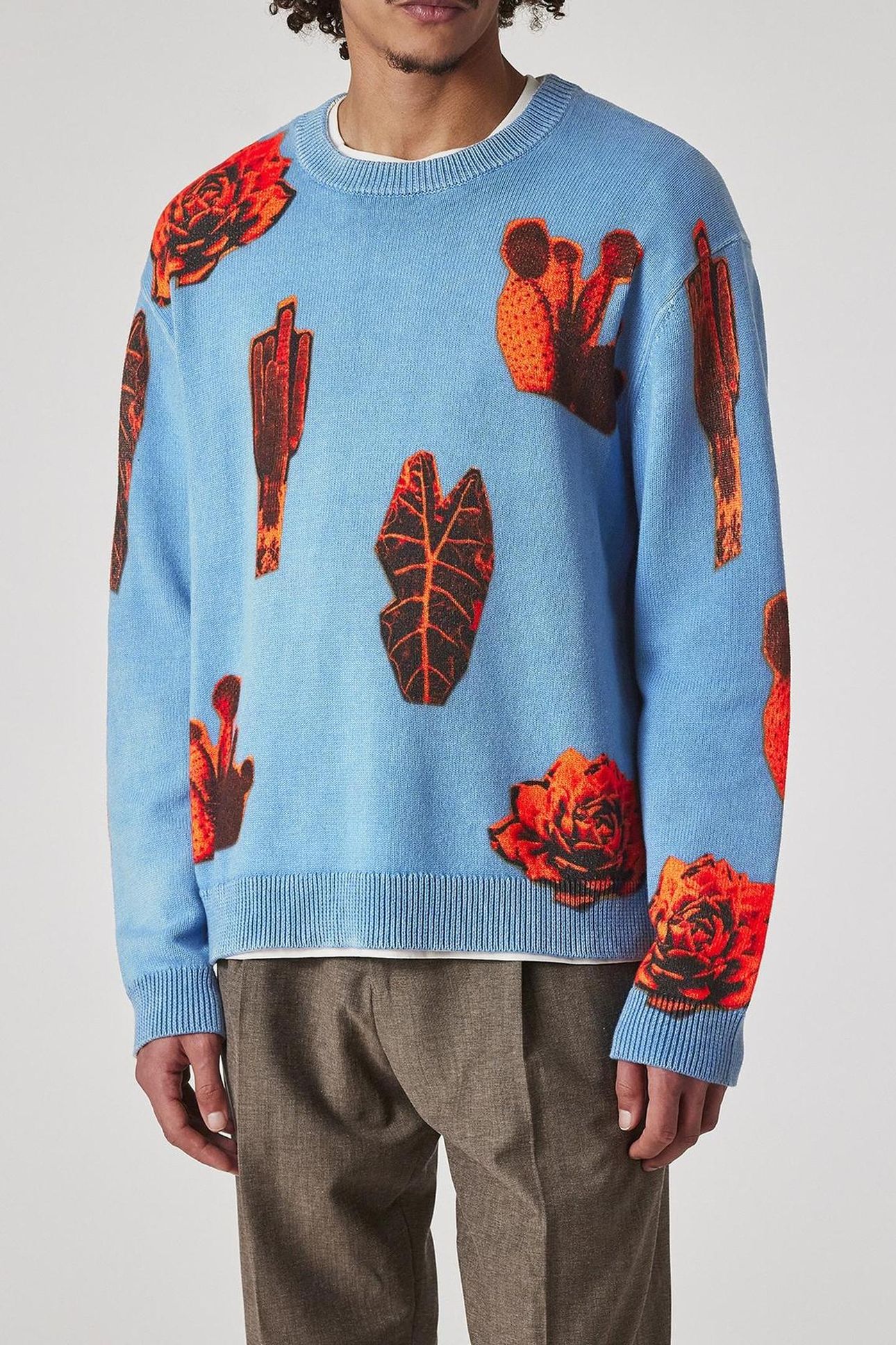 MENS SWEATER CREW NECK LIGHT BLUE 1