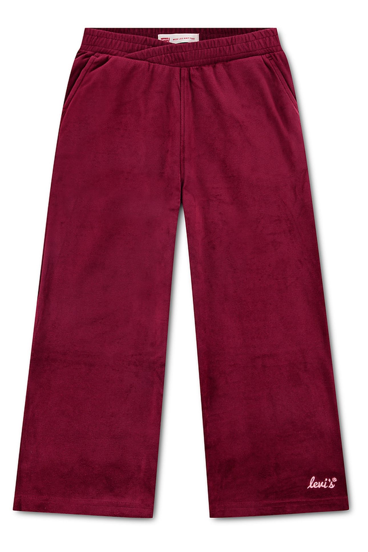 GIRLS VELOUR WIDE LEG PANT RHODODENDRON LEVIS 1