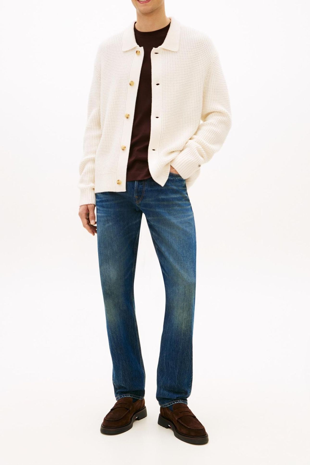 DC BUTTON UP CARDIGAN IVORY PETAL 1