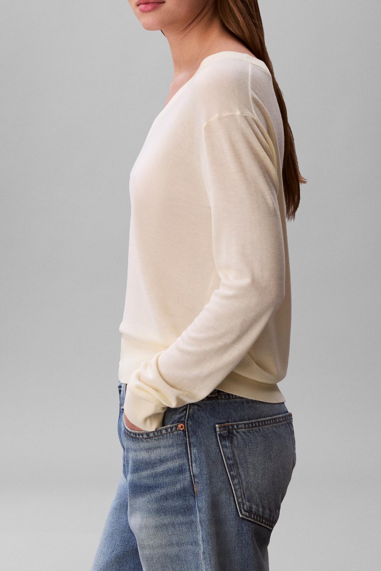 FINE GAUGE VISCOSE SWEATER PEAR SORBET 5