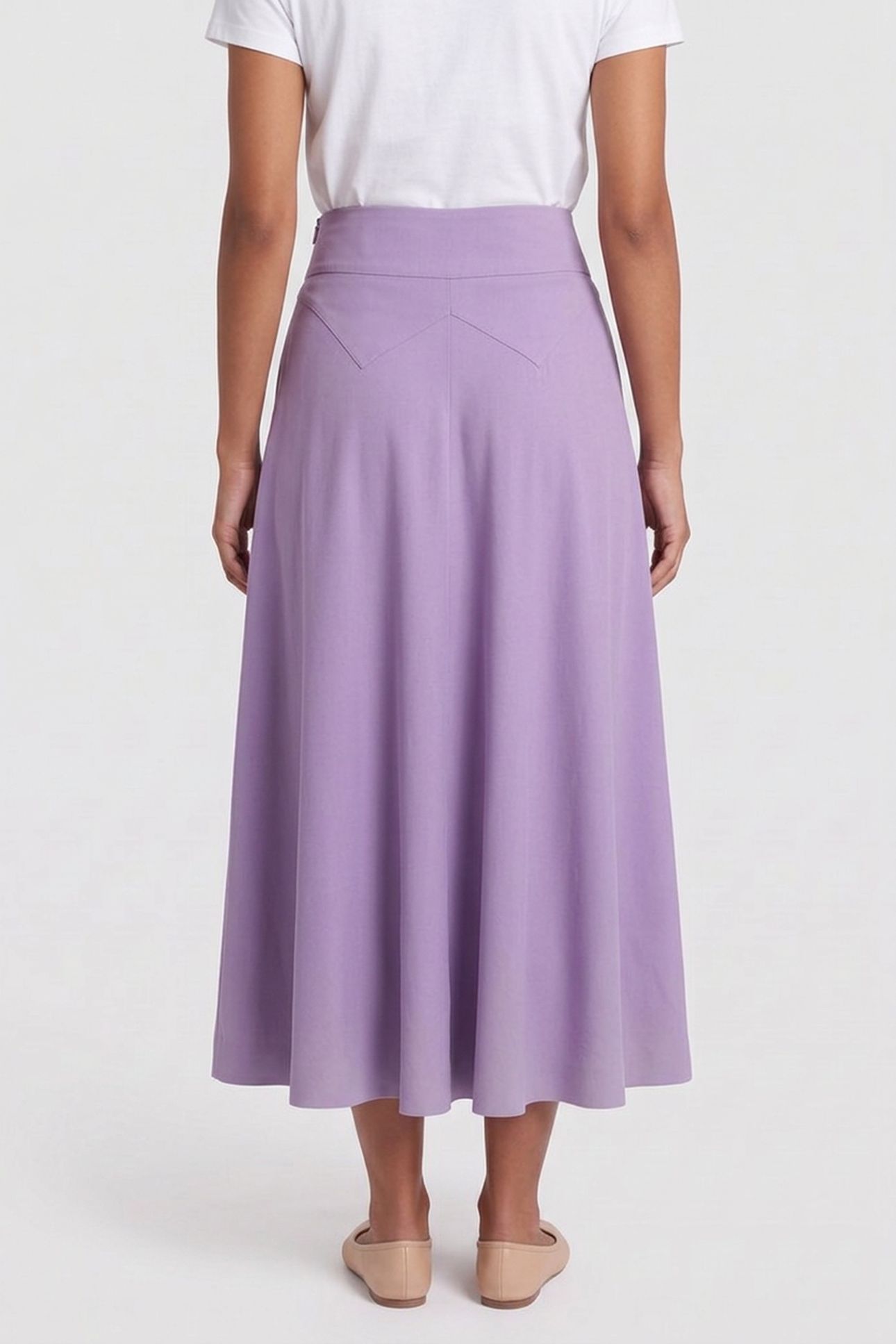 ENVERS SATIN BONDAGE BUCKLE SKIRT PURPLE 2