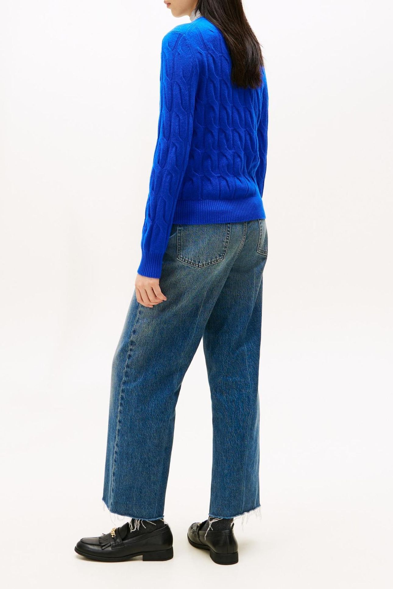 SOFT WOOL CABLE C-NECK COBALT 3