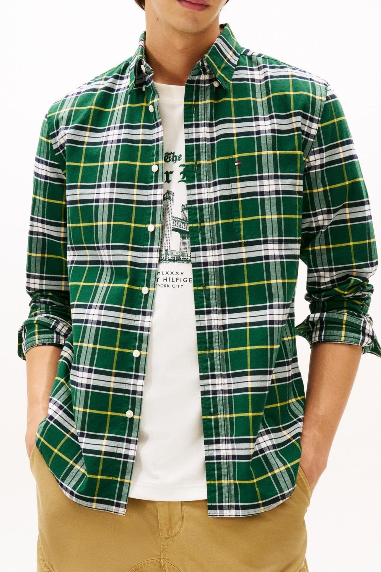 BRUSHED OXFORD CHECK ORNAMENTAL GREEN/CHECK 2