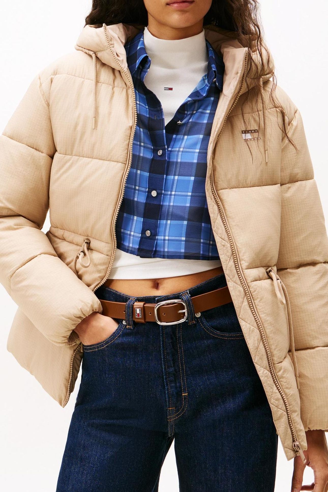 TJW HOODED MIDI PUFFER MALTED MILK 1