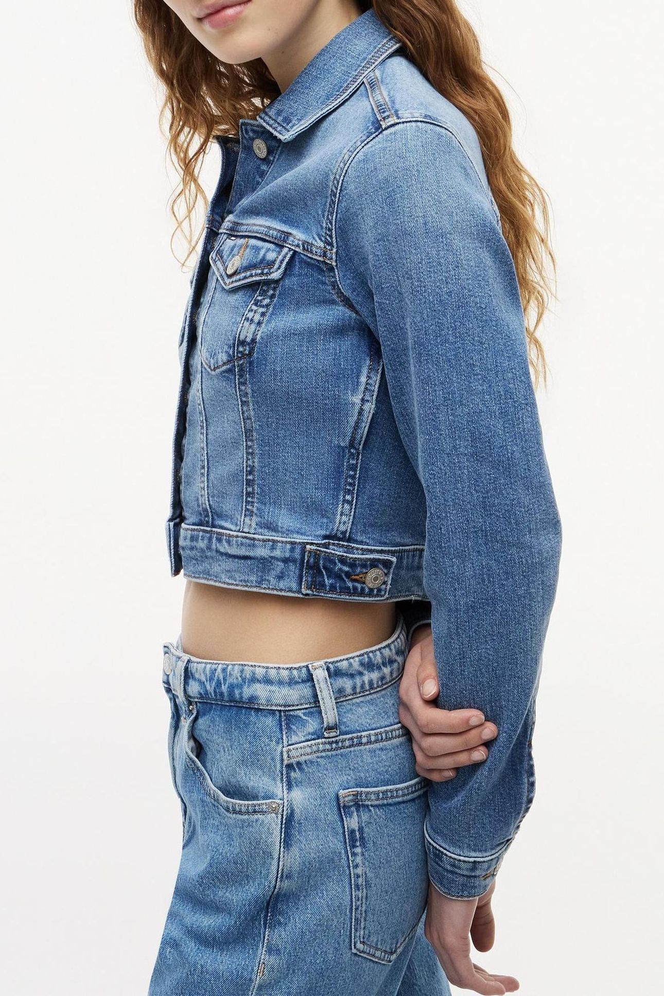 NEW SLIM TRUCKER JACKET DENIM MEDIUM 5
