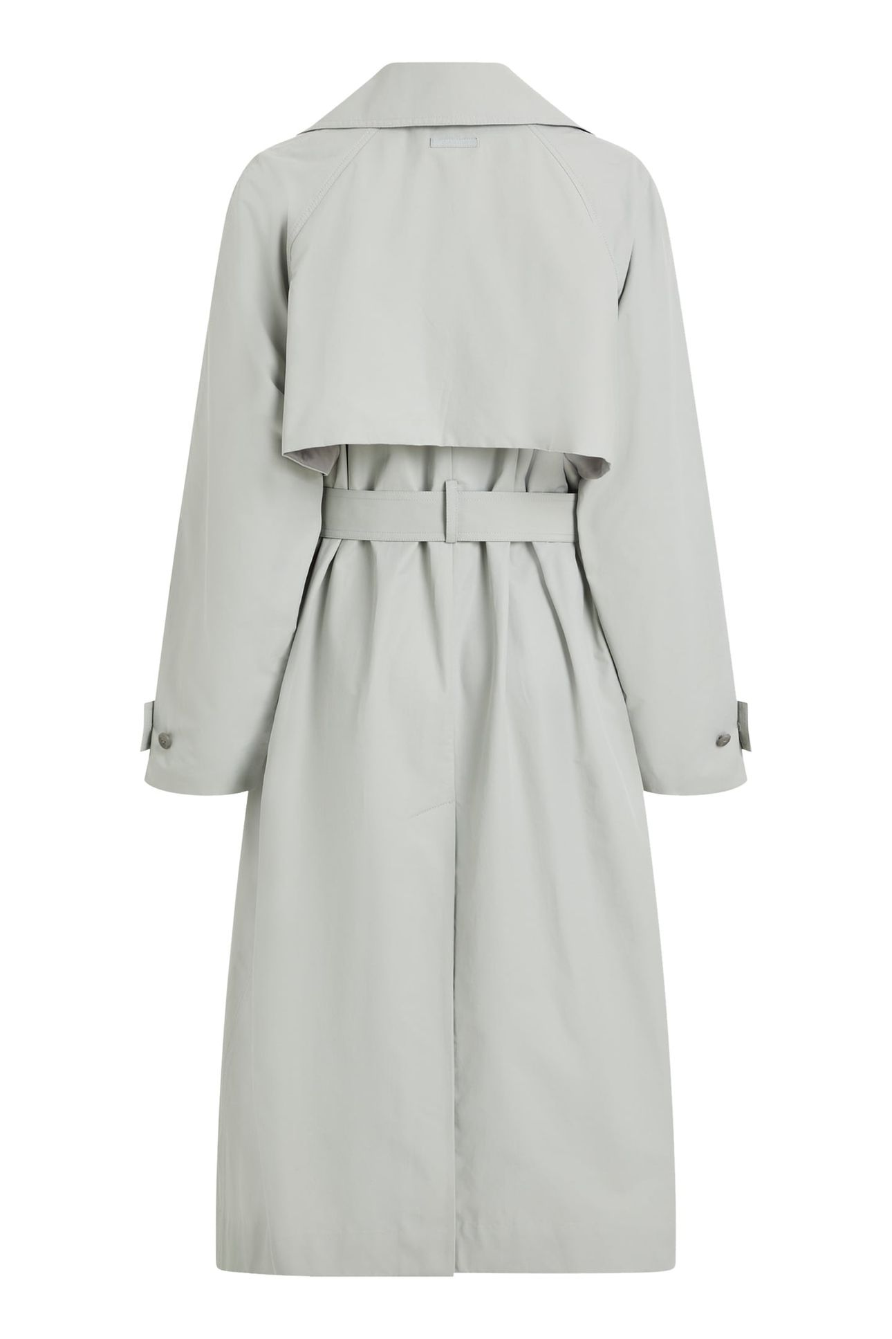 COTTON NYLON TRENCH COAT OCEAN MIST GREY 5