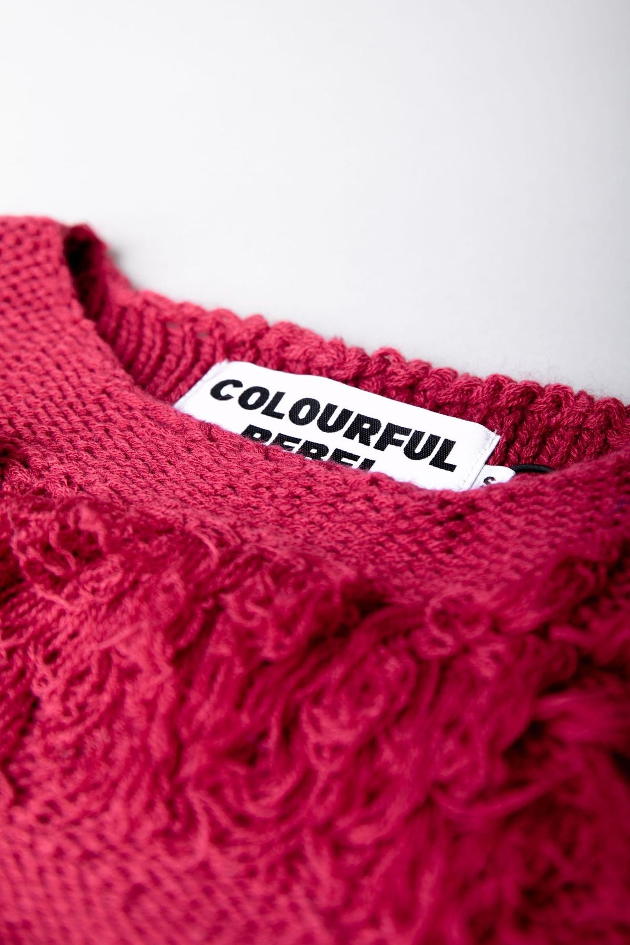 ALBA FRINGE KNITTED SWEATER RASPBERRY WINE 5