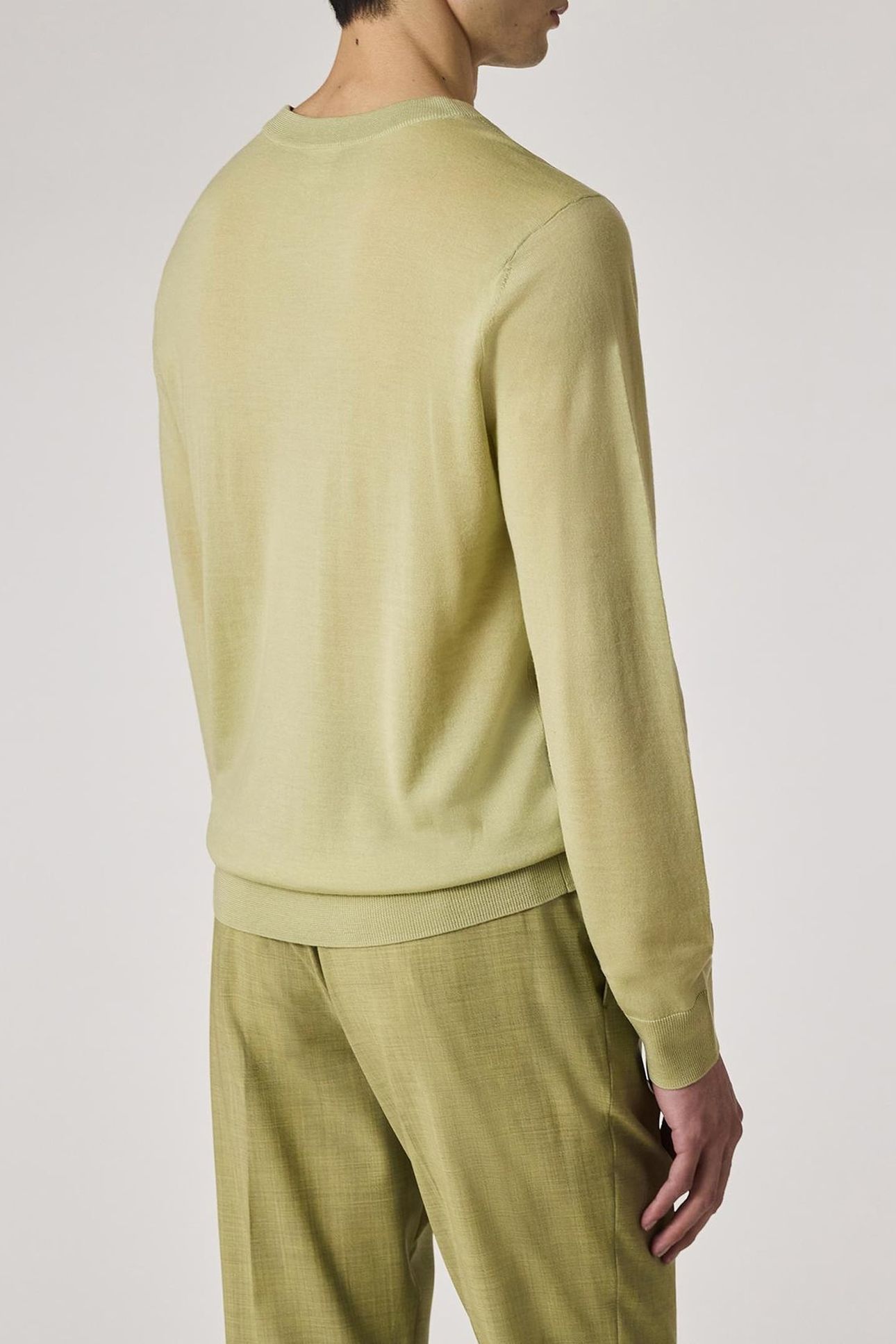 MENS SWEATER CREW NECK LIME GREEN 3