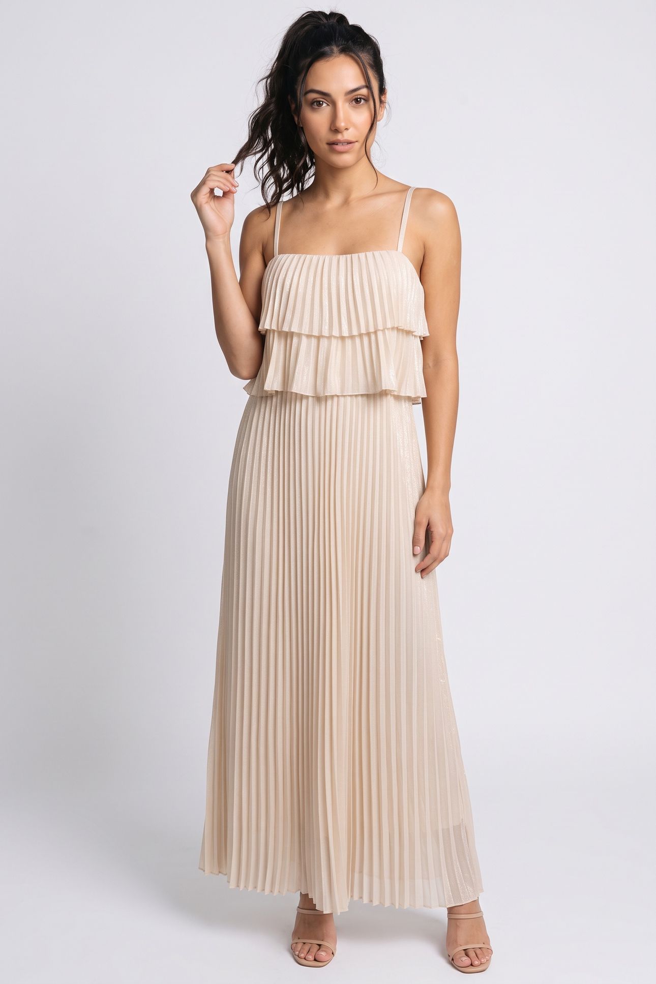 LA CHLOE TREASURE PARTY DRESS BEIGE 1
