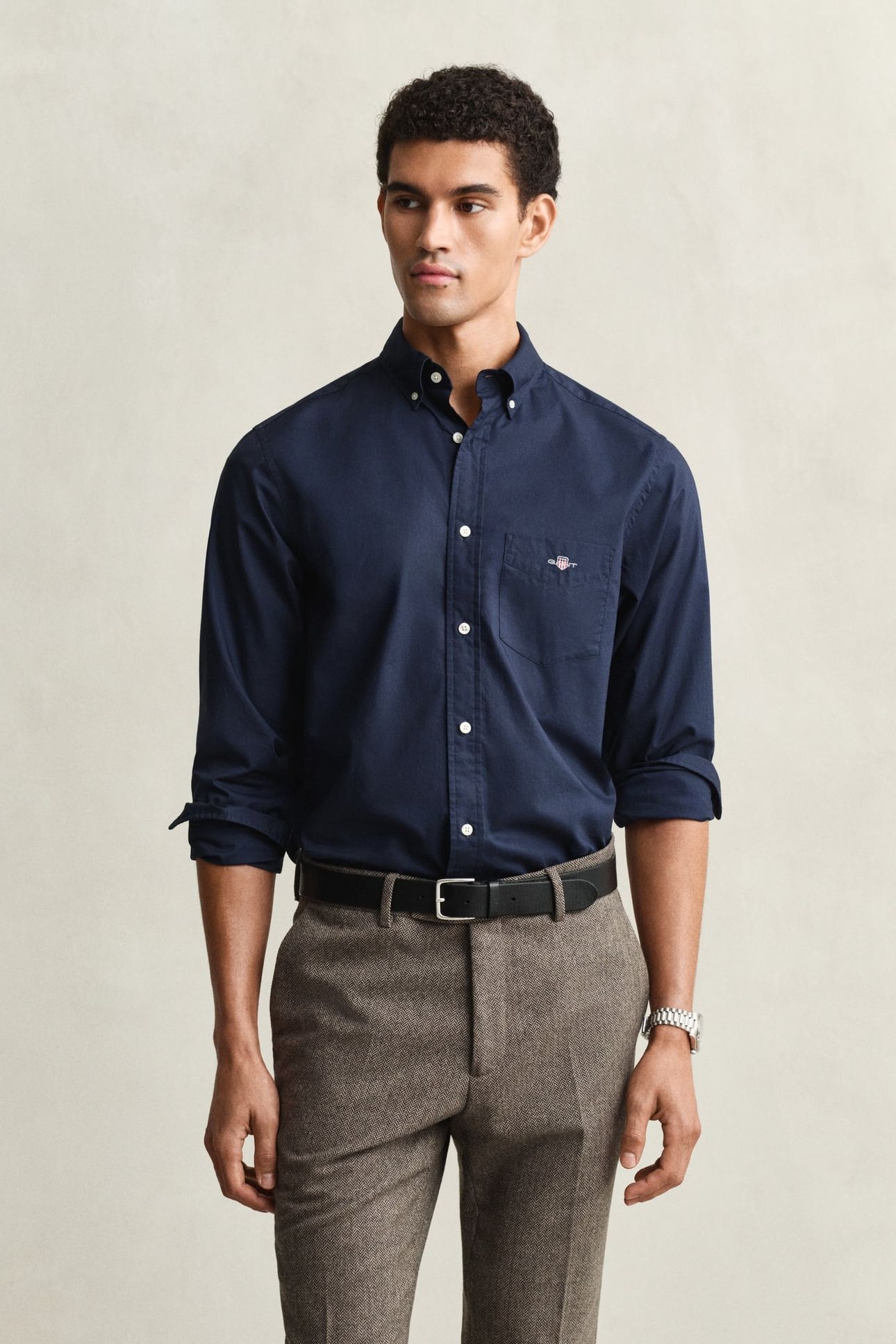 REG CLASSIC POPLIN SHIRT MARINE 1