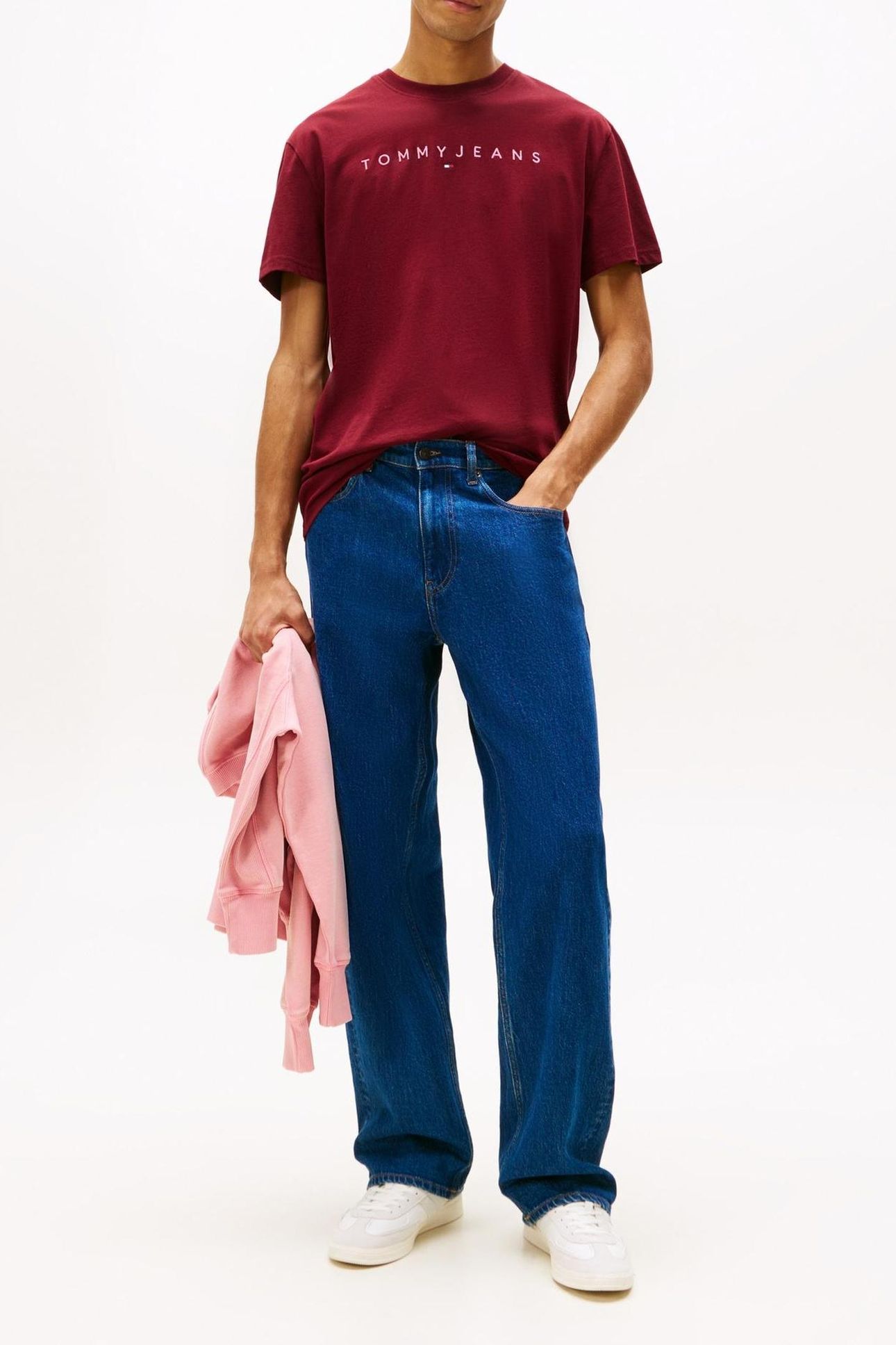 TJM REG LINEAR LOGO RED WINE MULTI 3