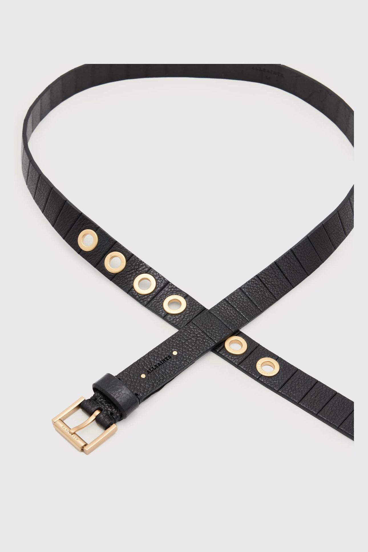 KYLIN SKINNY BELT BLACK/WARM BRASS 4