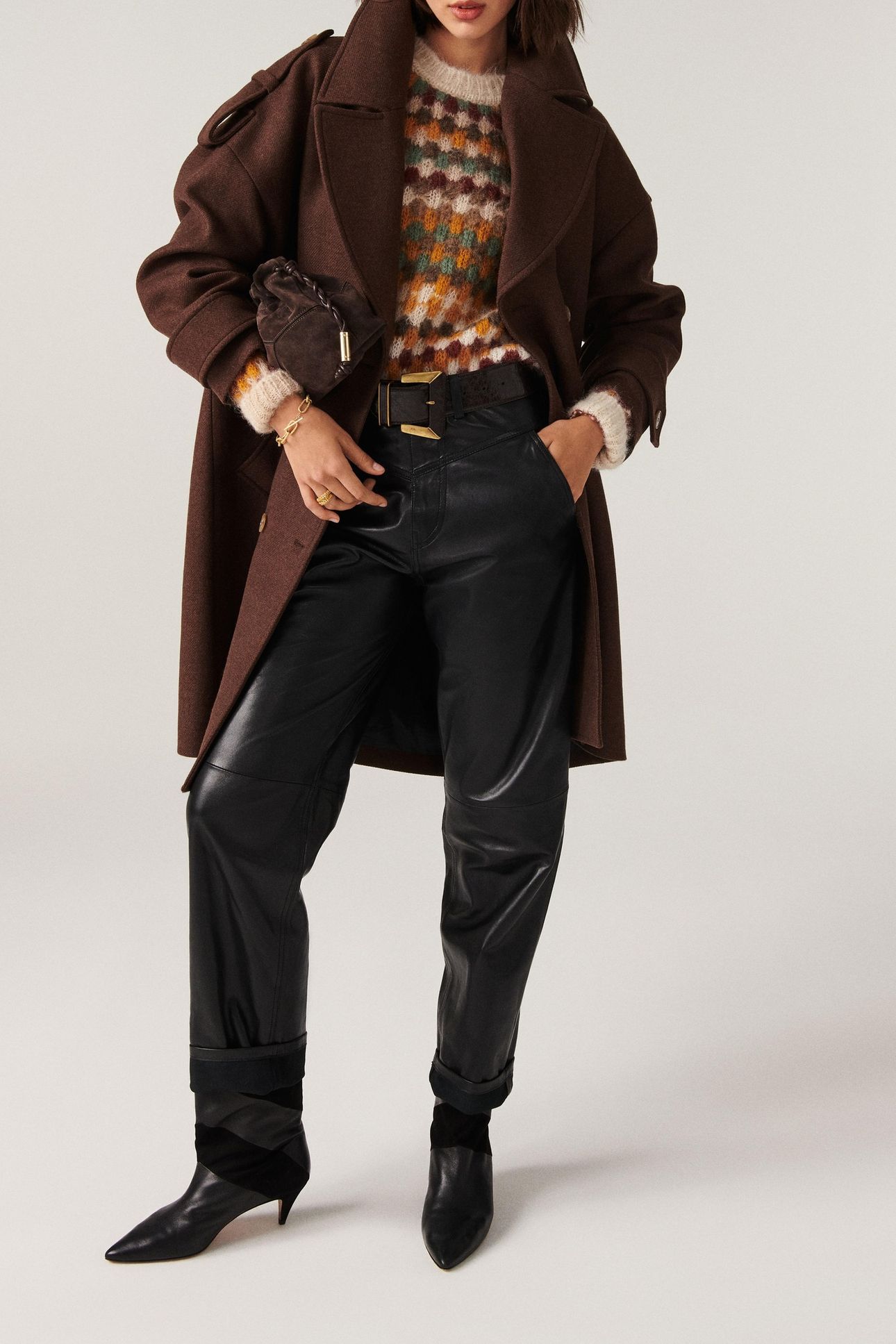 MID-LENGTH COAT MARRON 3