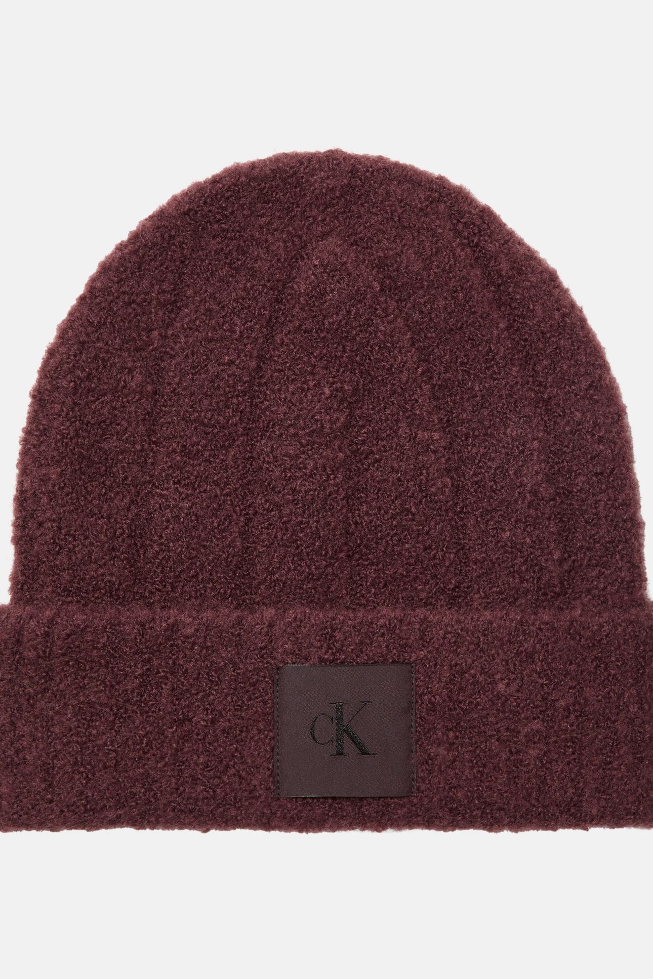 CK PATCH BOUCLE BEANIE FUDGE 1