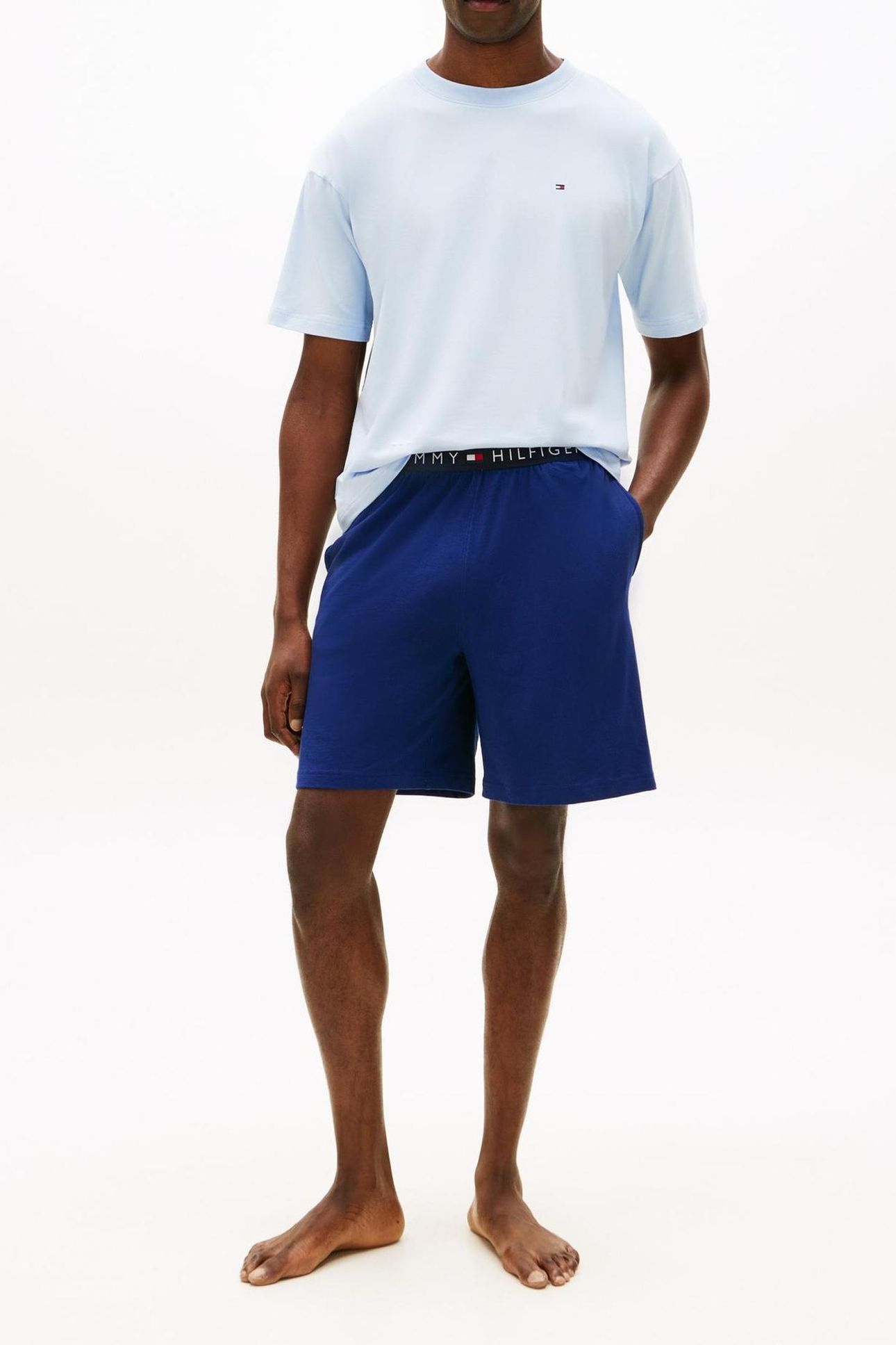 SS JERSEY PJ SET BREEZY BLUE/PREPPY NAVY 1