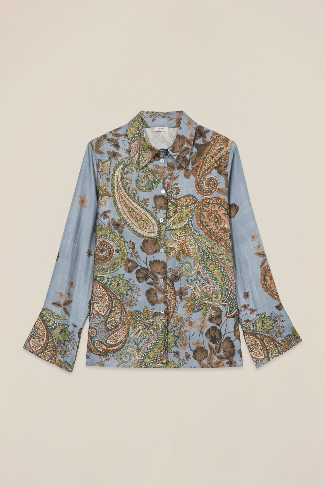 PATTERNED SATIN SHIRT LIGHT BLUE 4