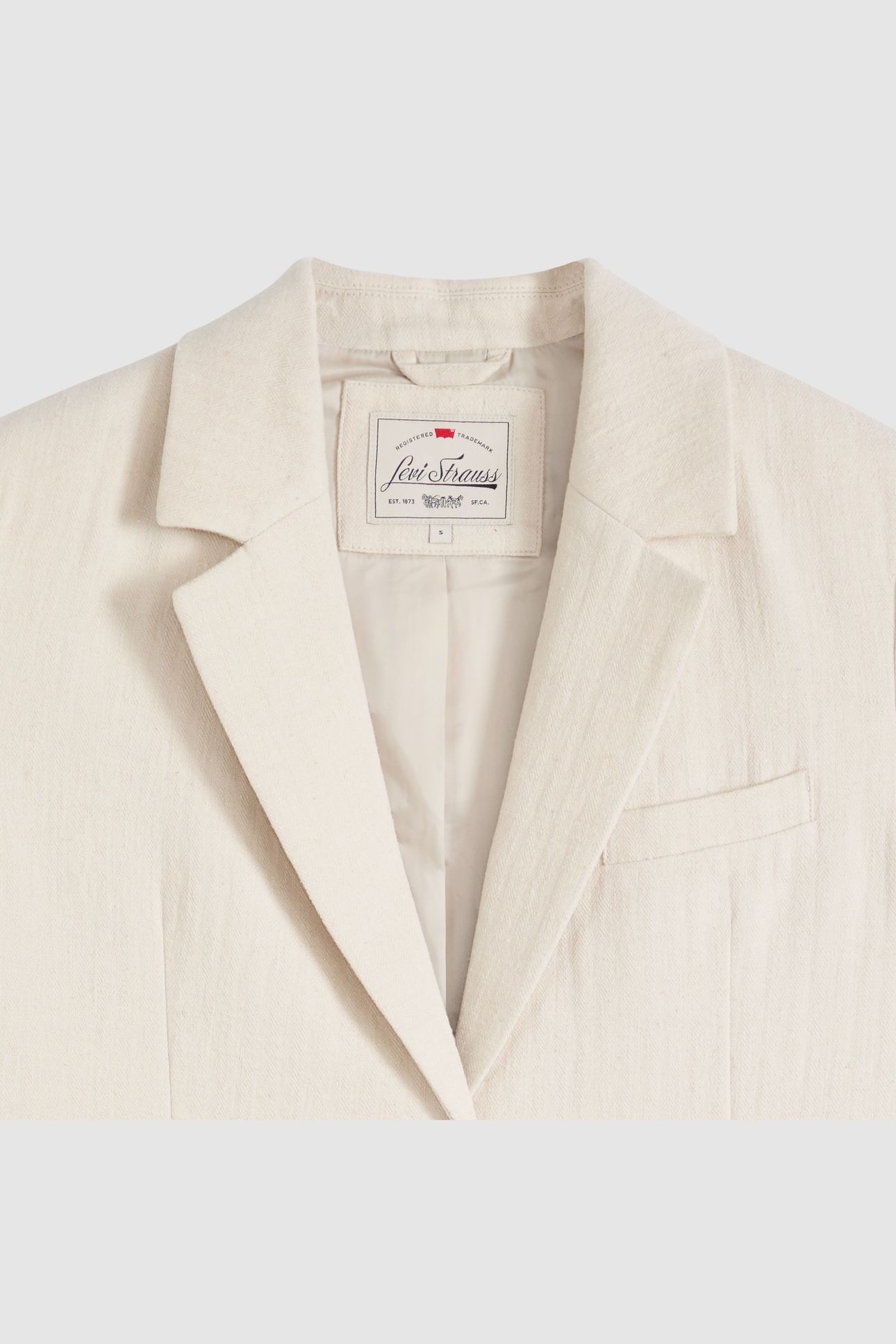 STELLA RELAXED COTTON LINEN BLAZER HERRINGBONE PEYOTE 7