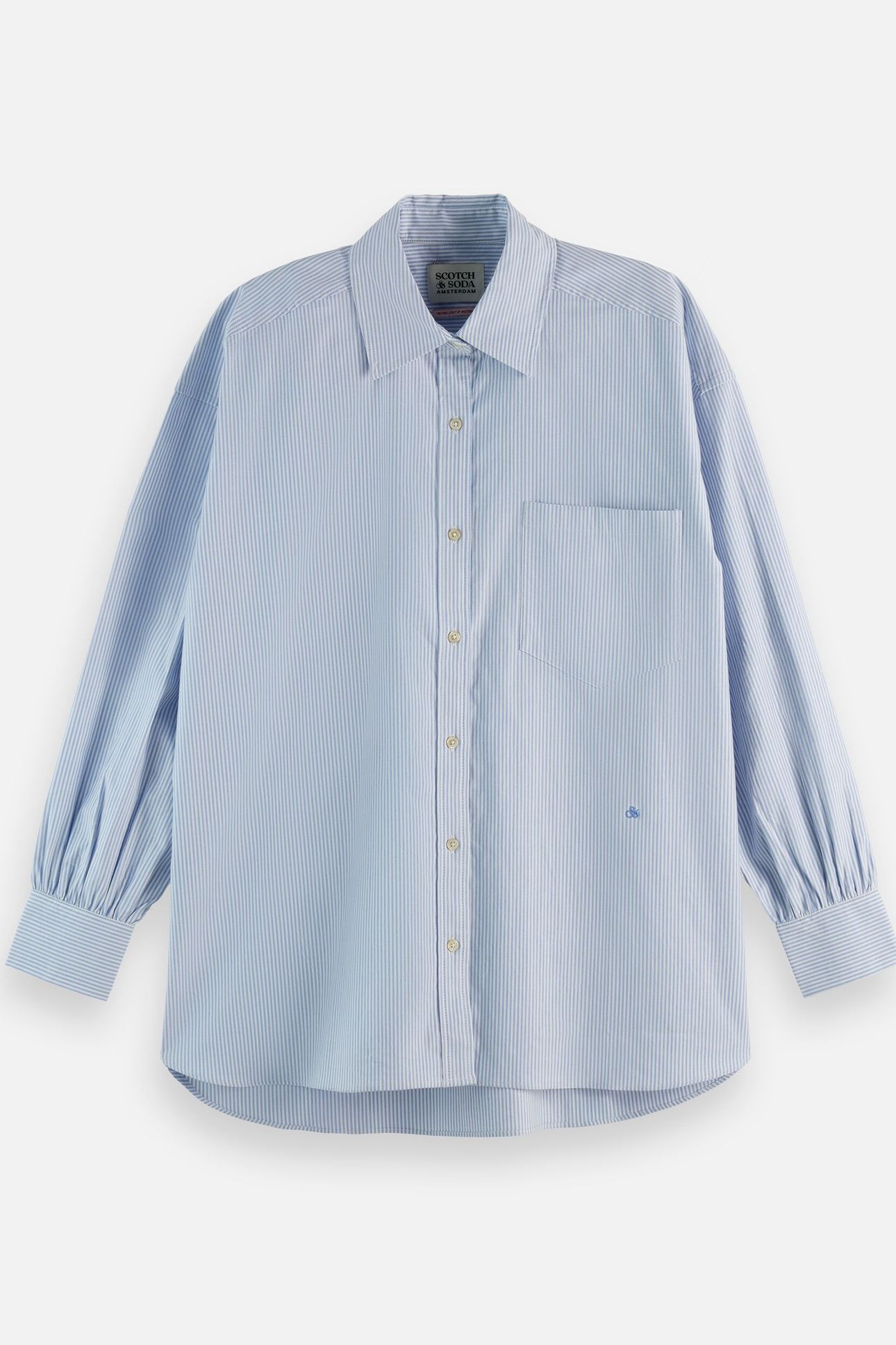 GIRLFRIEND OXFORD STRIPES SHIRT WHITE AND BLUE STRIPE 4