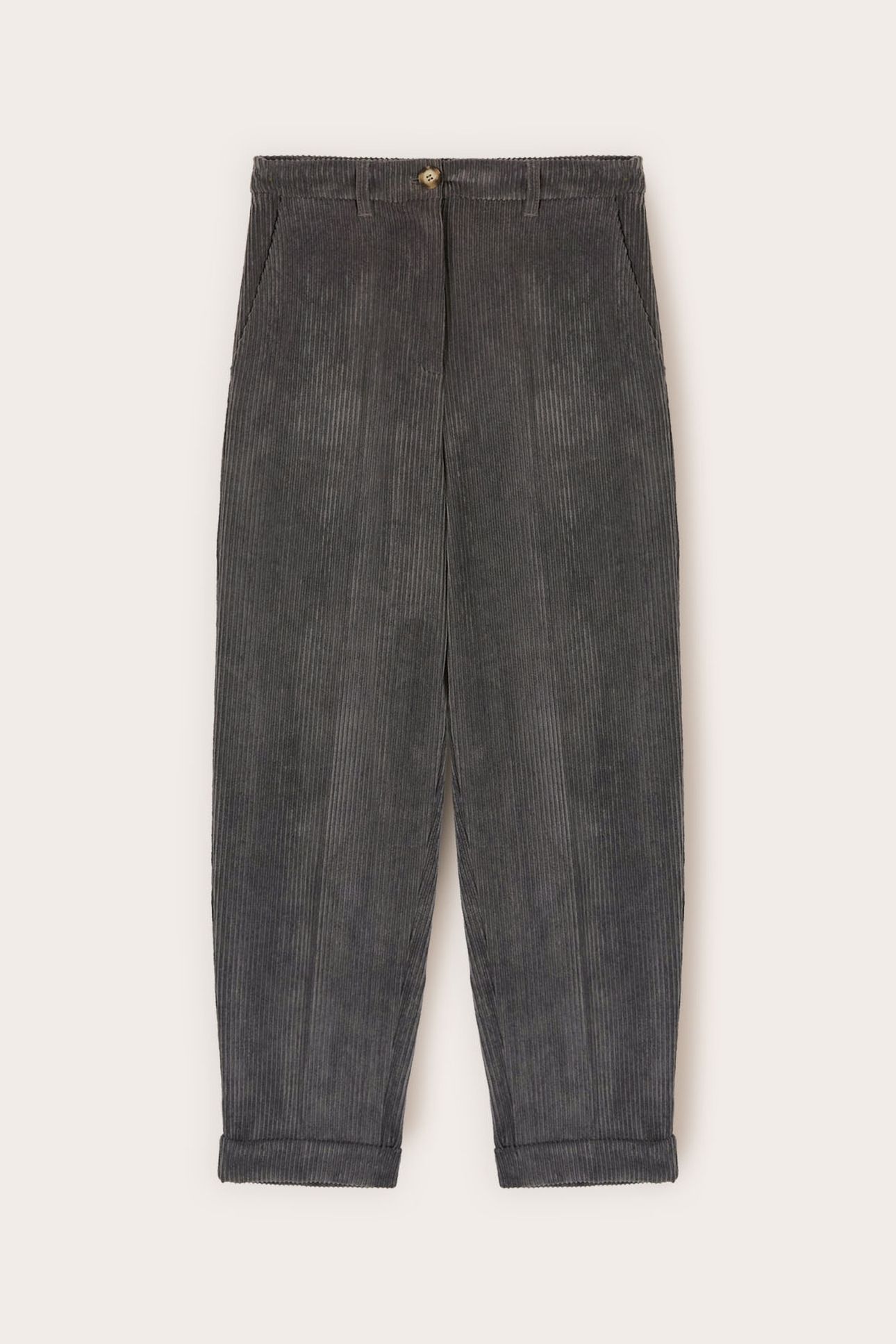CORDUROY CARROT PANTS GREY 4