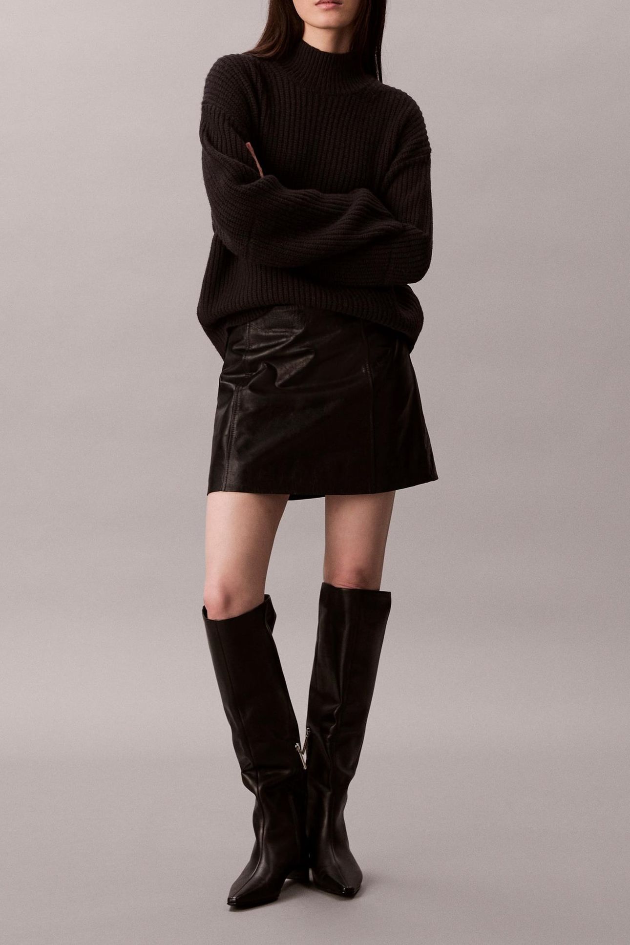 CHUNKY WOOL BLEND SWEATER BLACK 3