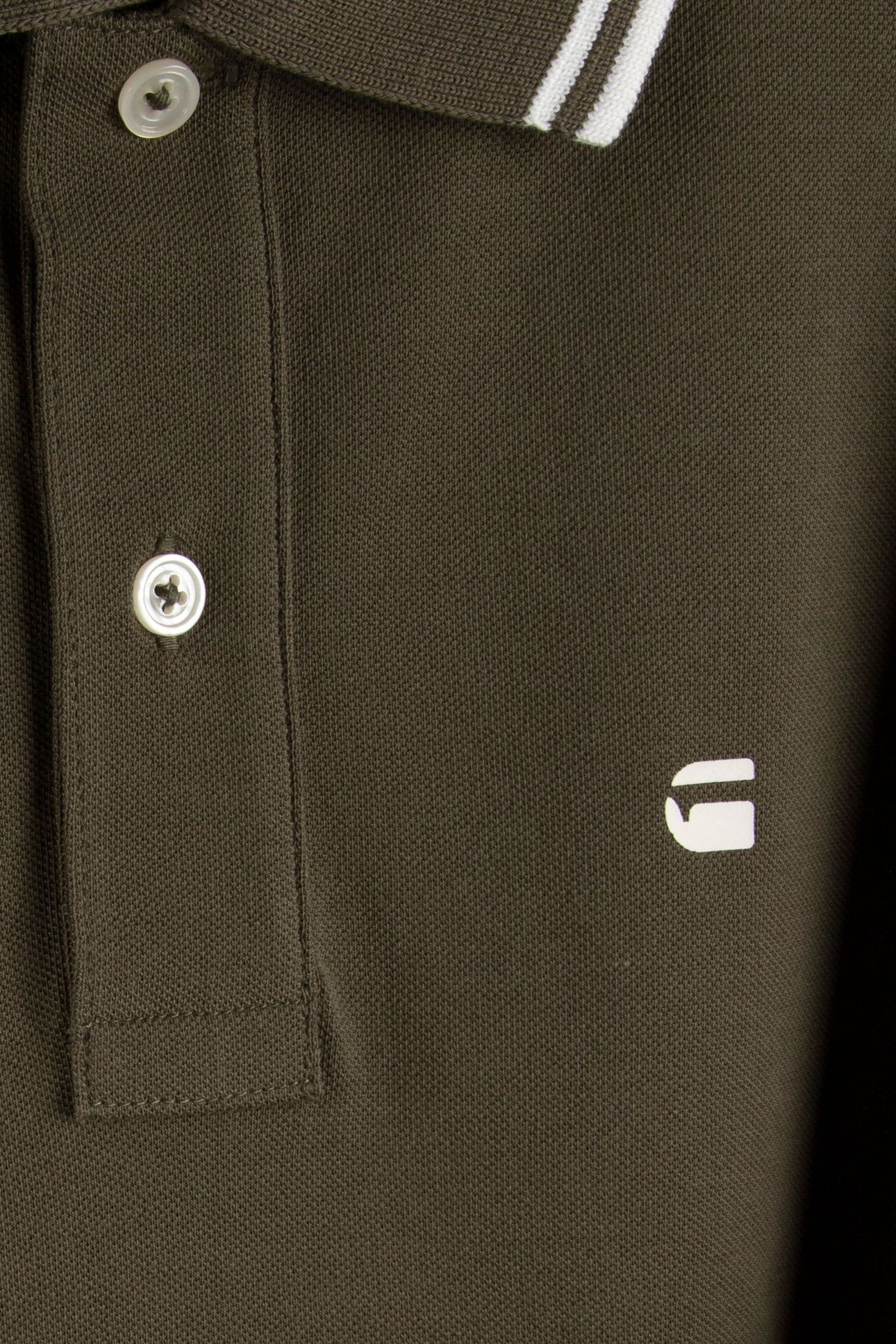 STRIPED COLLAR POLO S/S GREEN 4