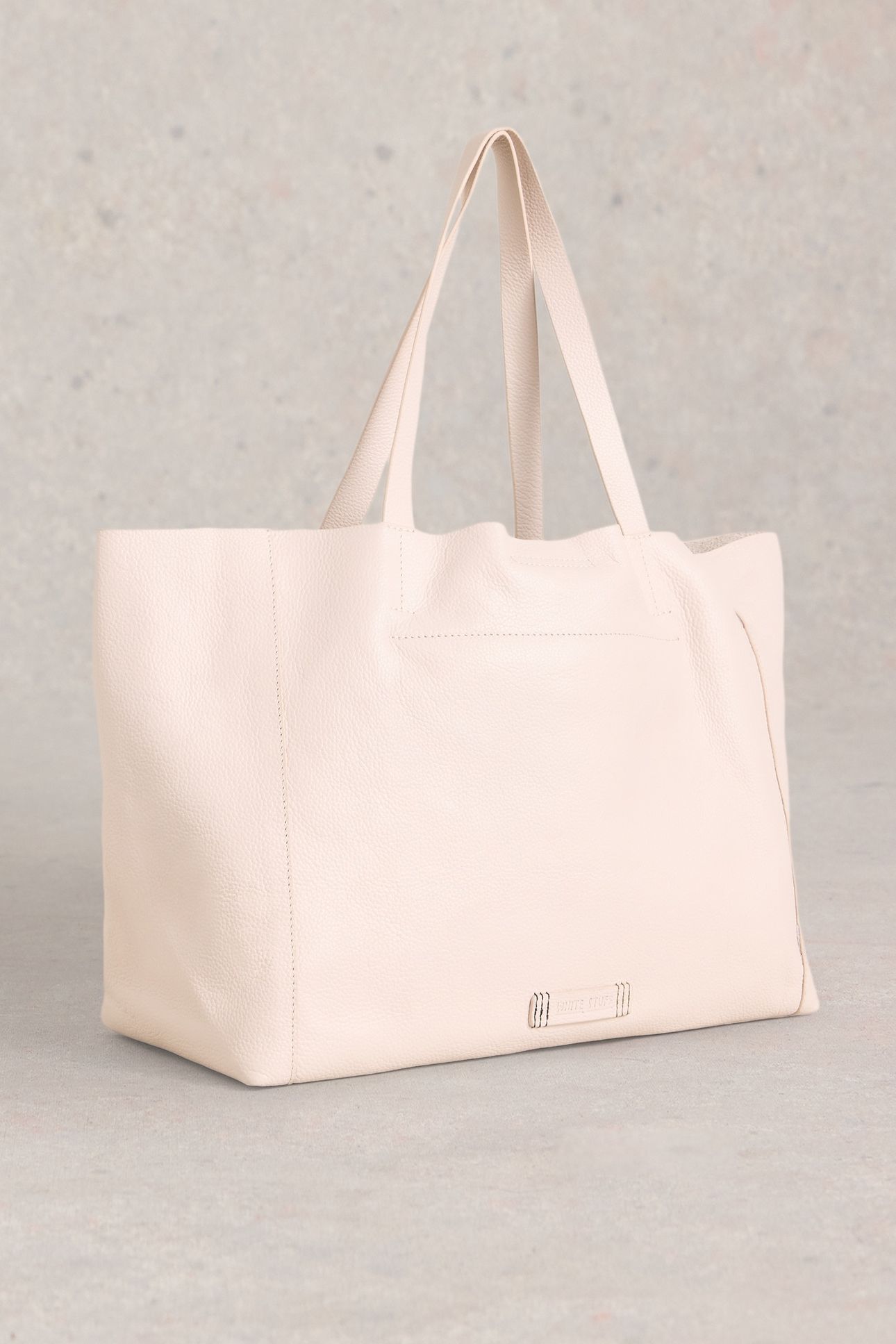 LAYLA LASERCUT LEATHER TOTE PALE IVORY 2