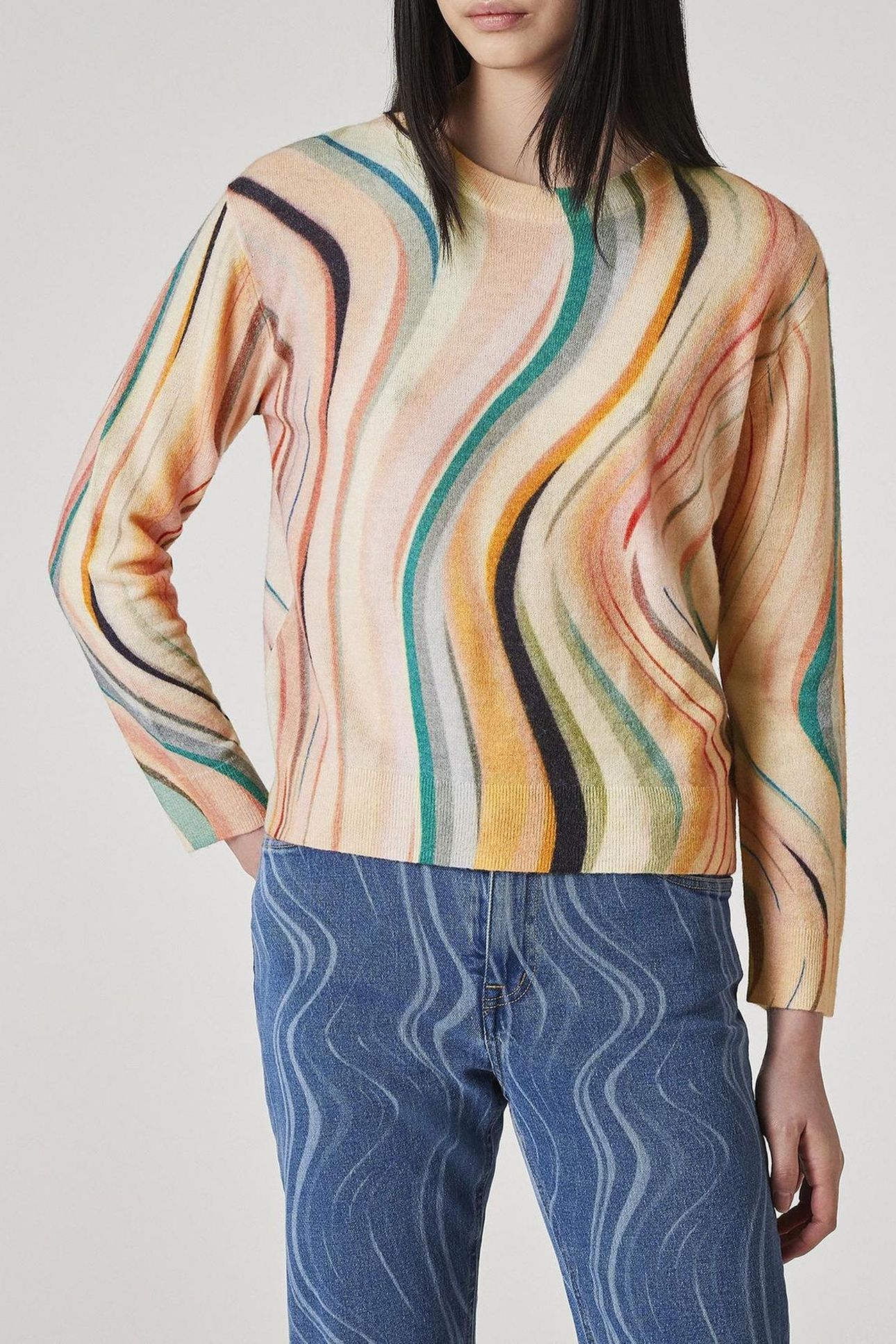 WOMENS KNITTED SWEATER CREW NECK MULTI COLOURED 1