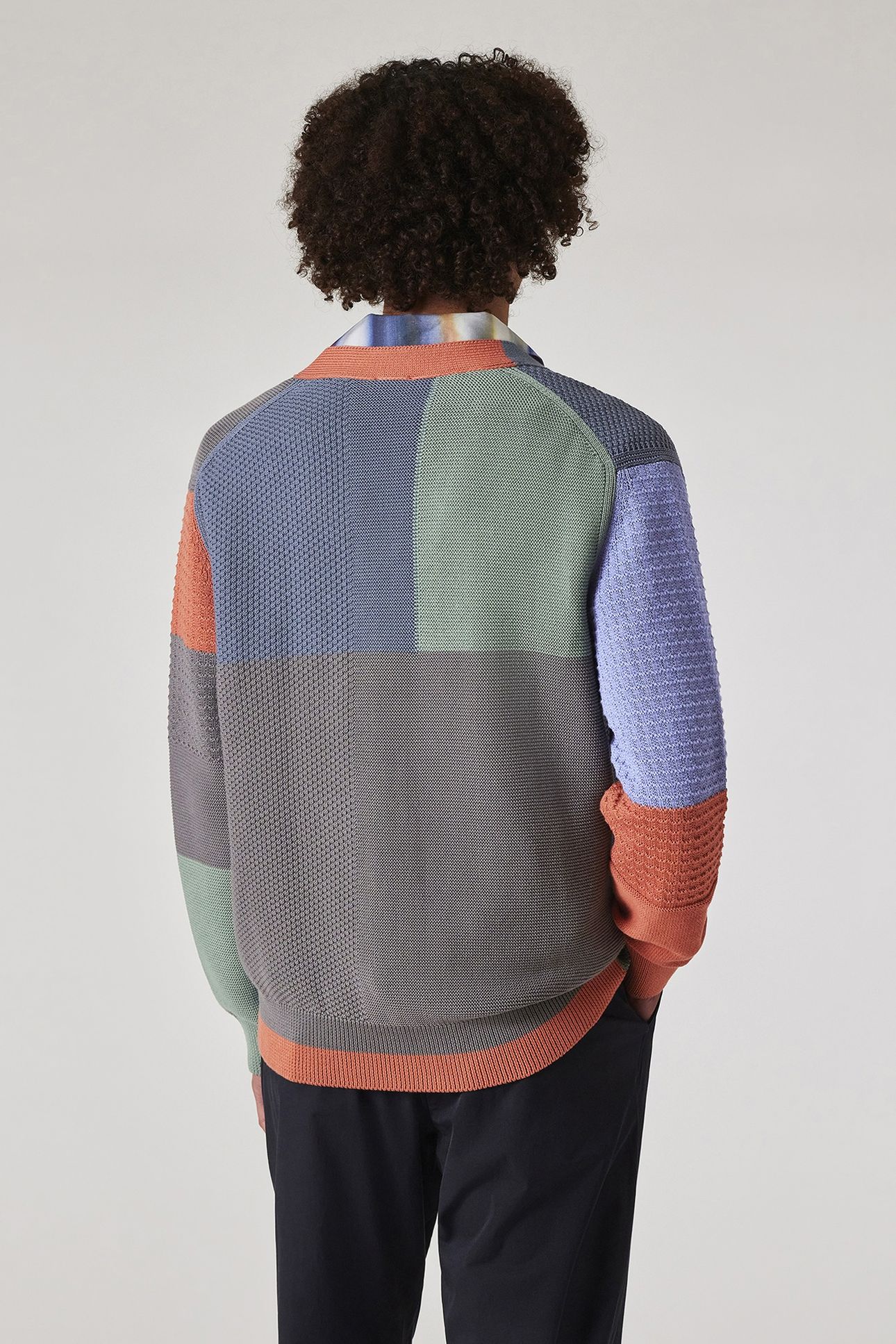 MENS CARDIGAN BUTTON THRU MULTI COLOURED 3