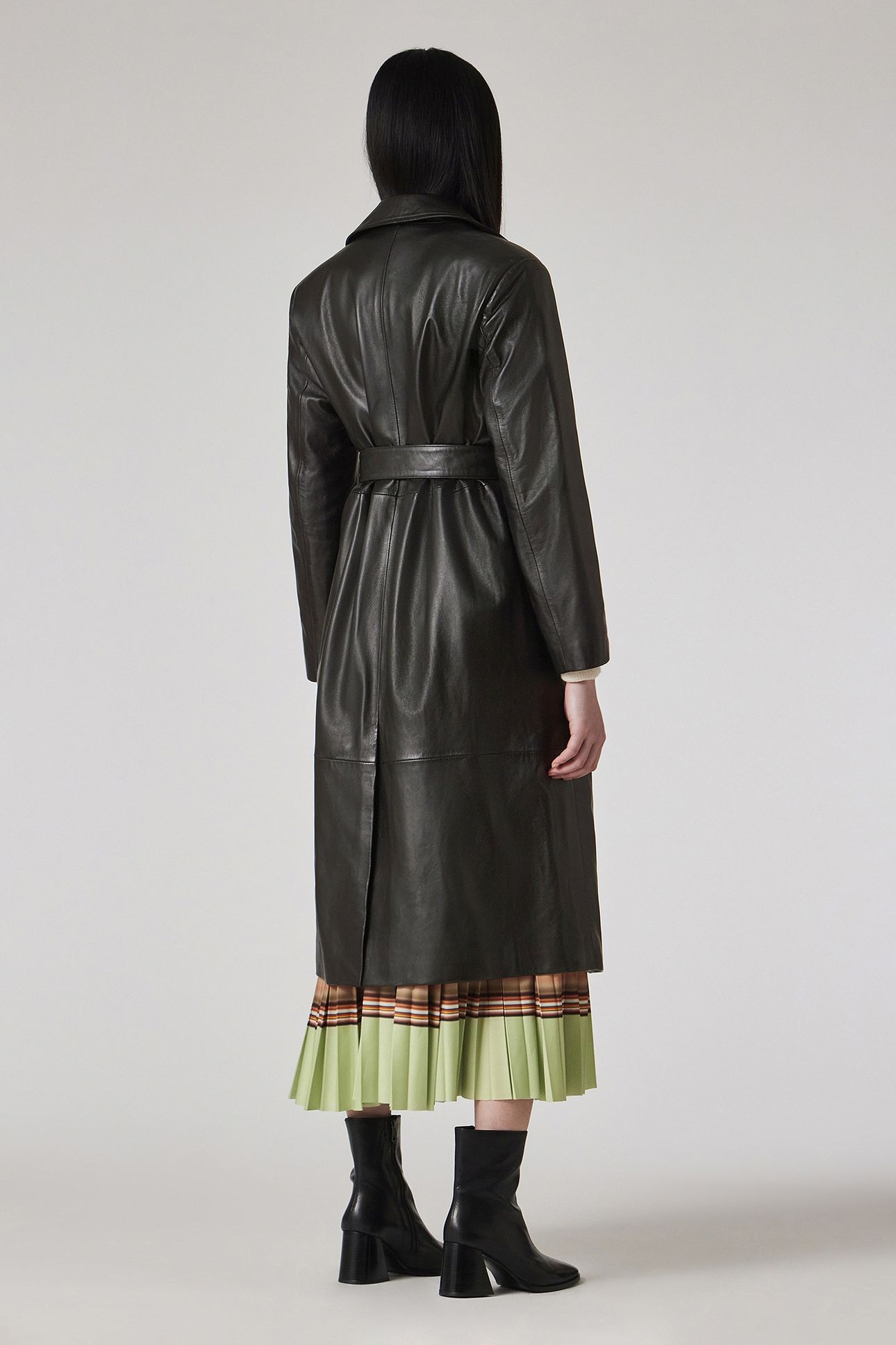 WOMENS COAT LEATHER BLACK 3