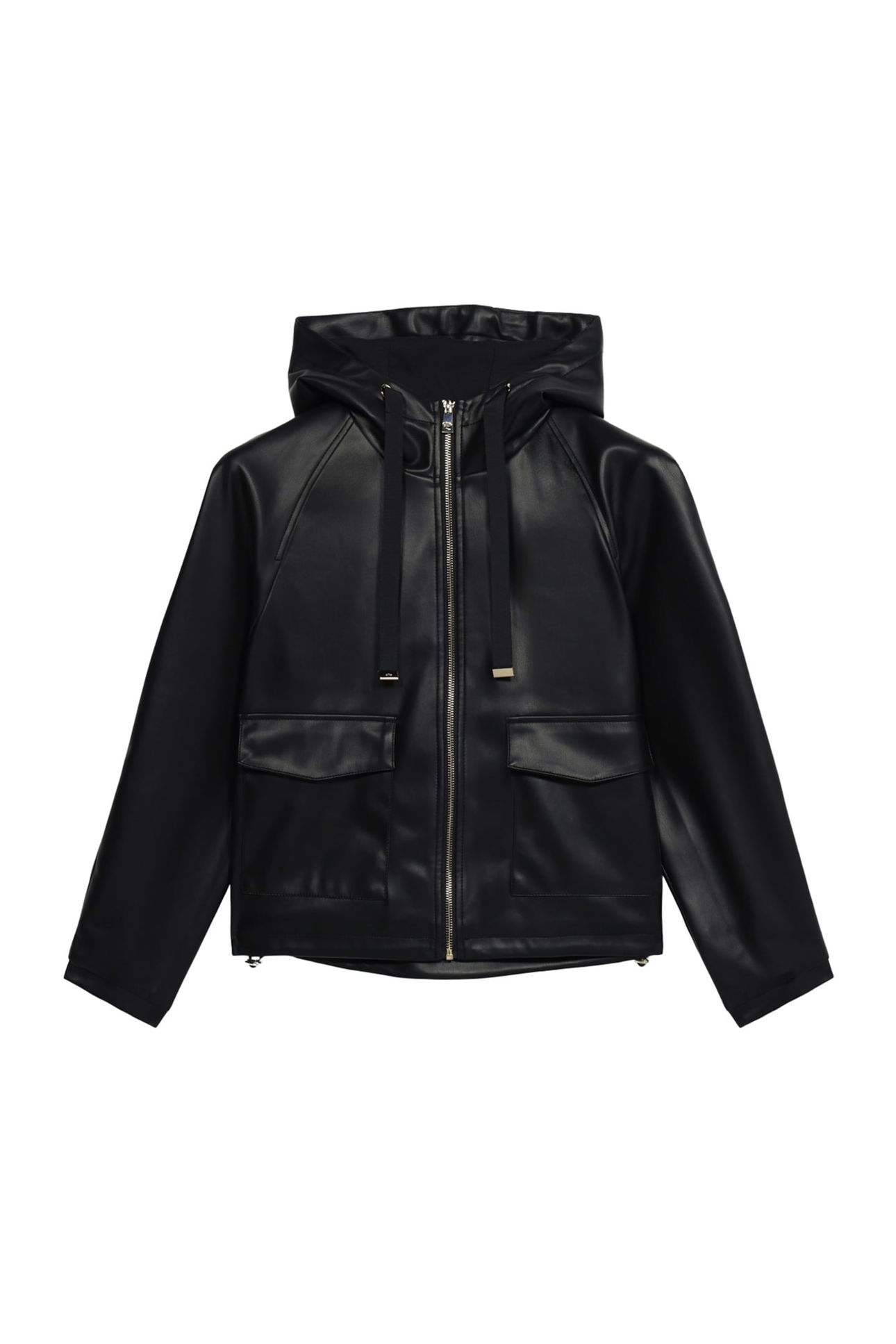 SHORT JACKET WITH HOOD AND ZIP BLACK 8