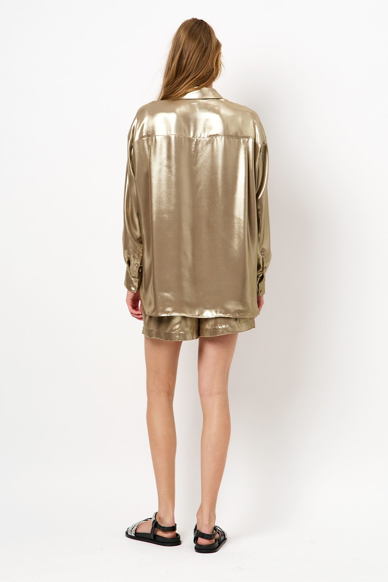 GINNY METALLIC RELAXED SHIRT GOLD 5